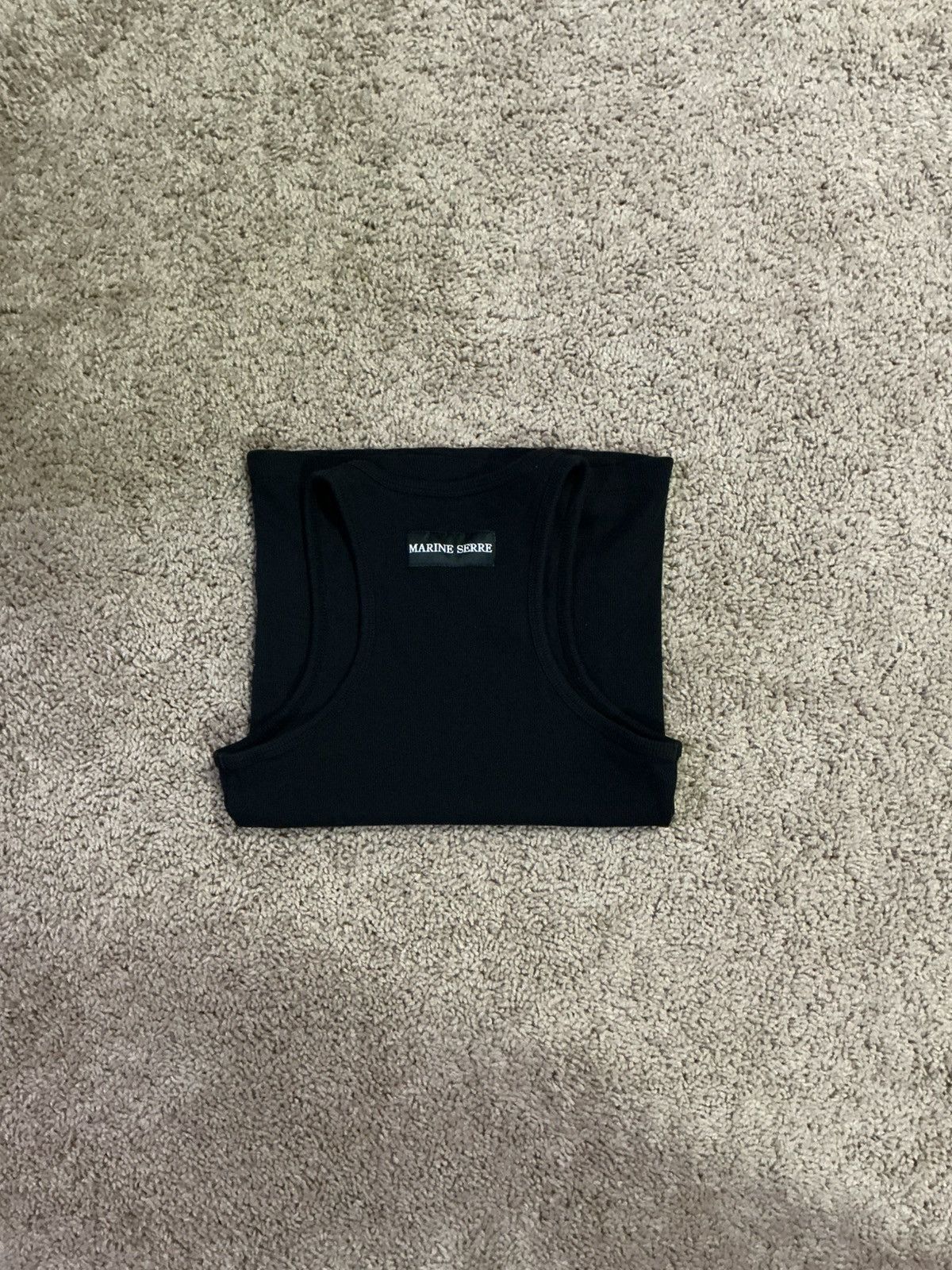 Marine Serre Marine Serre black moon logo ribbed jersey tank top Size S / US 4 / IT 40 - 2 Thumbnail