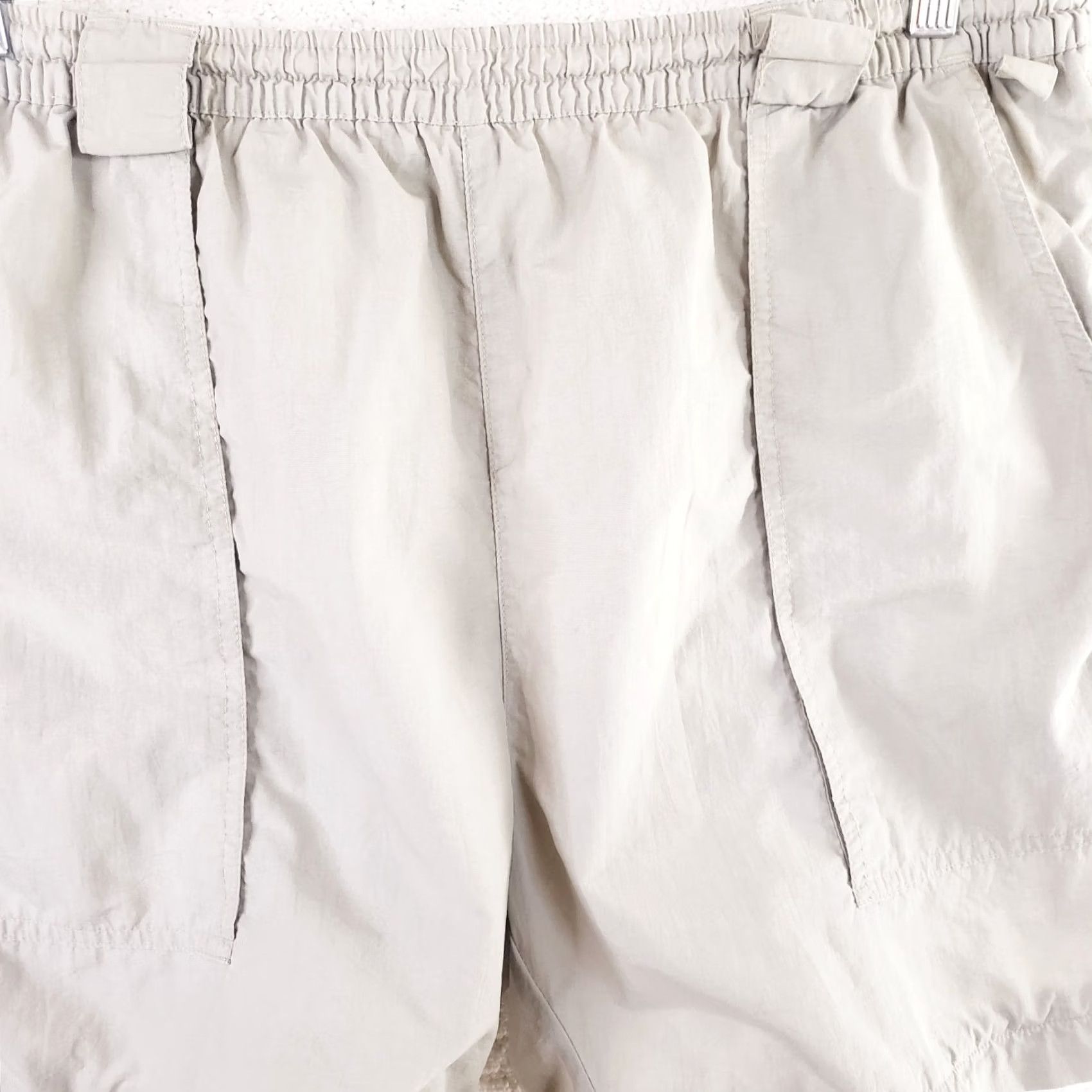 Vintage Bimini Bay Men's L Tan Beige Nylon Fishing Shorts Drawstring Pockets Cargo Casual Size ONE SIZE - 3 Thumbnail