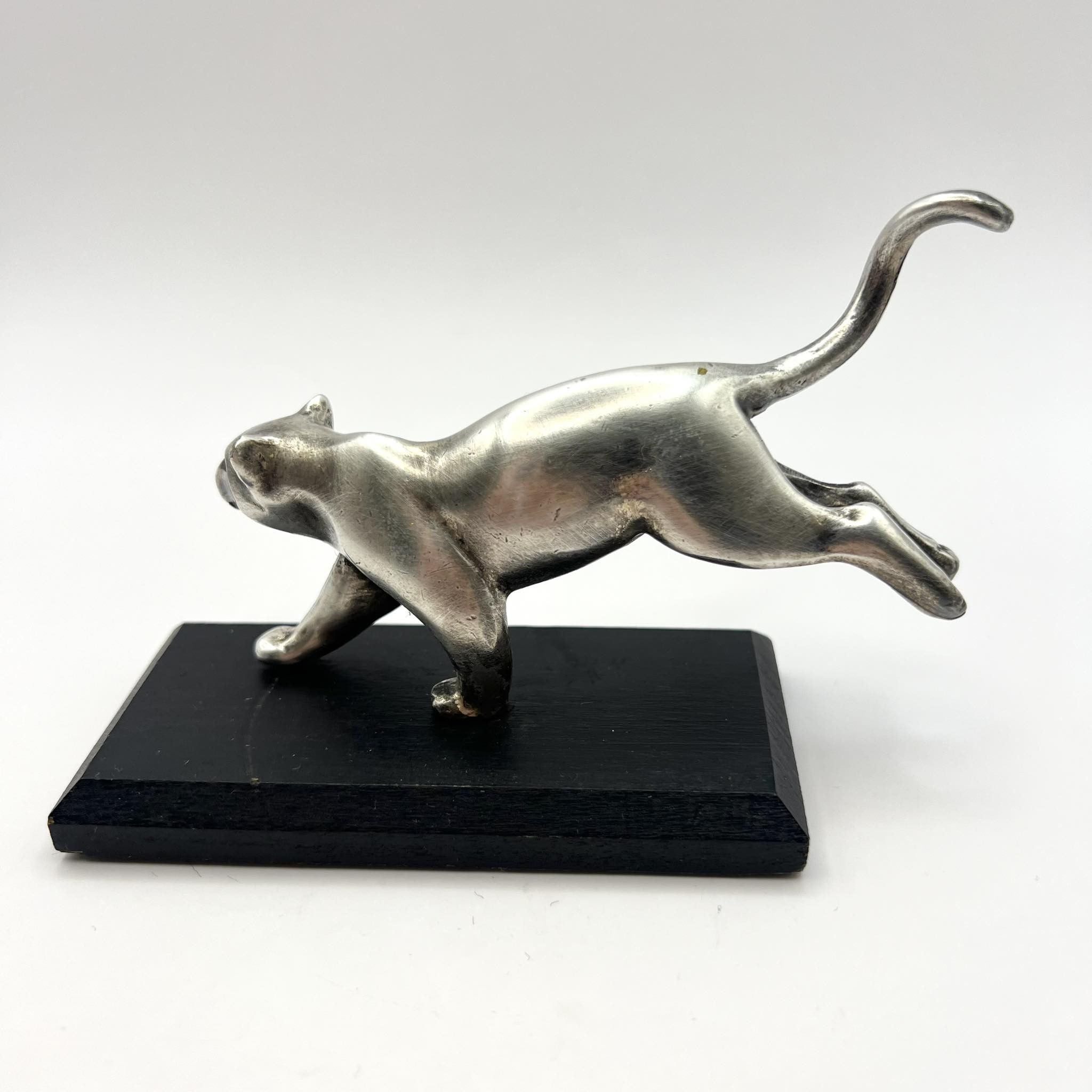 Vintage Vintage Silver Plated Figure Puma Jaguar Wood Base Size ONE SIZE - 4 Thumbnail