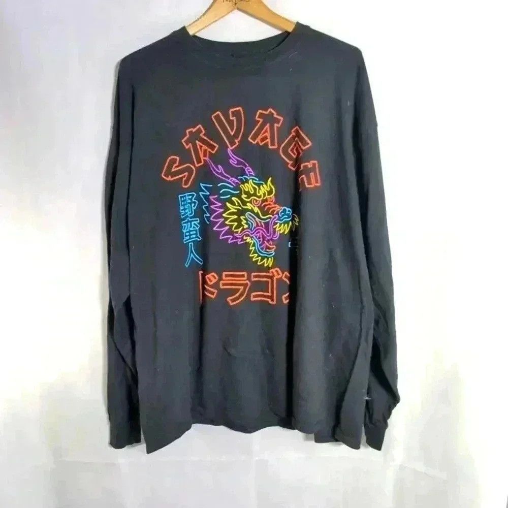 Designer Savage Japan Black Neon Dragon tshirt sz XXL Size US XXL / EU 58 / 5 - 1 Thumbnail