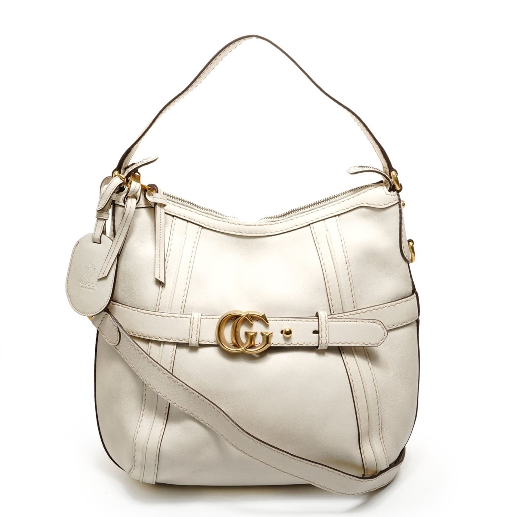 Gucci Gucci GG Marmont Leather Tote/Shoulder Bag, White, WS26426 Size ONE SIZE - 1 Thumbnail