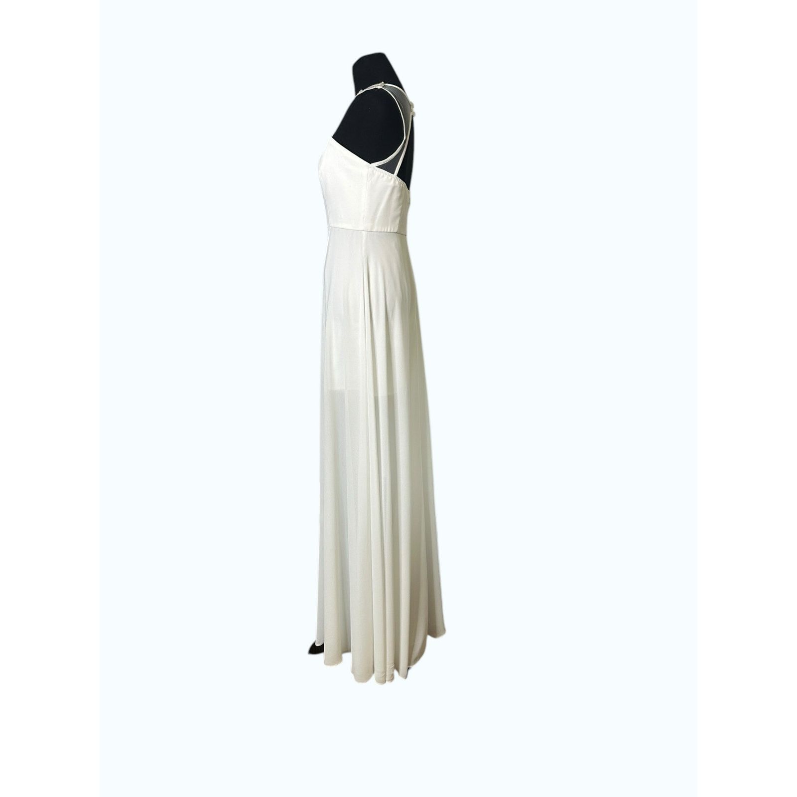GB GB white neck embellished detail long wedding dress size S Size S / US 4 / IT 40 - 9 Thumbnail
