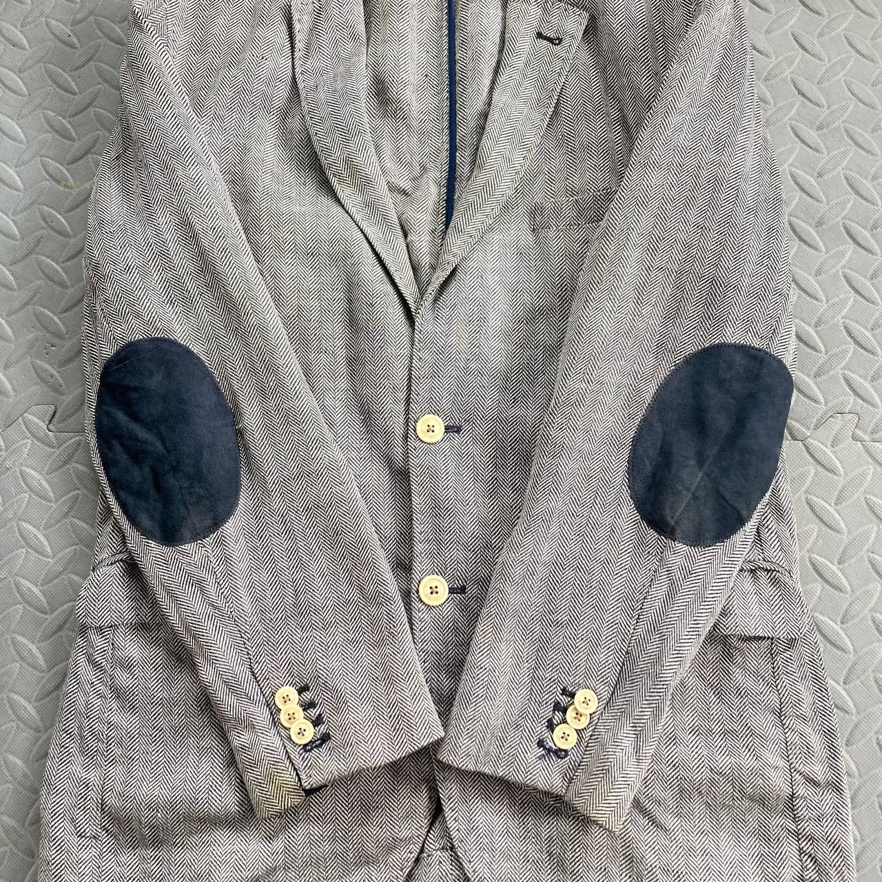 Massimo Dutti Linen Elbow Pad Herringbone Blazer Size 42S - 5 Thumbnail
