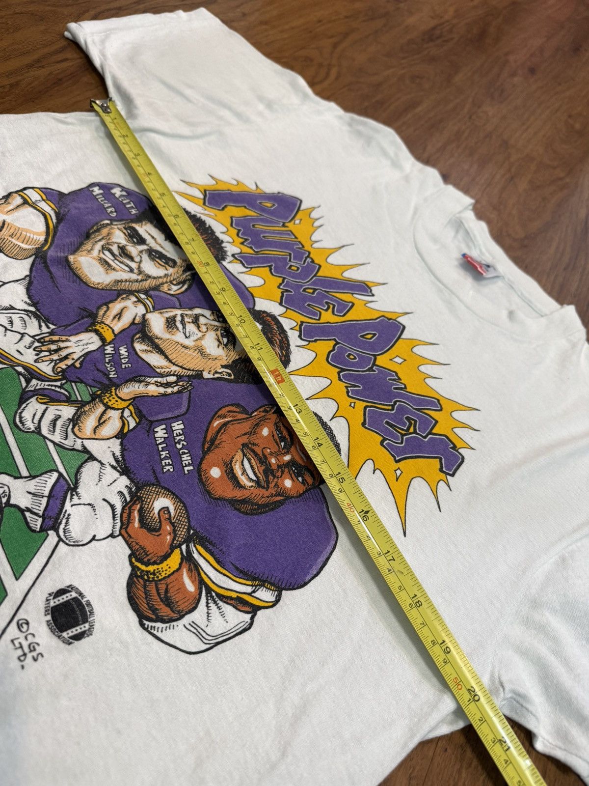 Fruit Of The Loom Vintage 1990 Minnesota Vikings Football Shirt Caricature Size US L / EU 52-54 / 3 - 5 Thumbnail