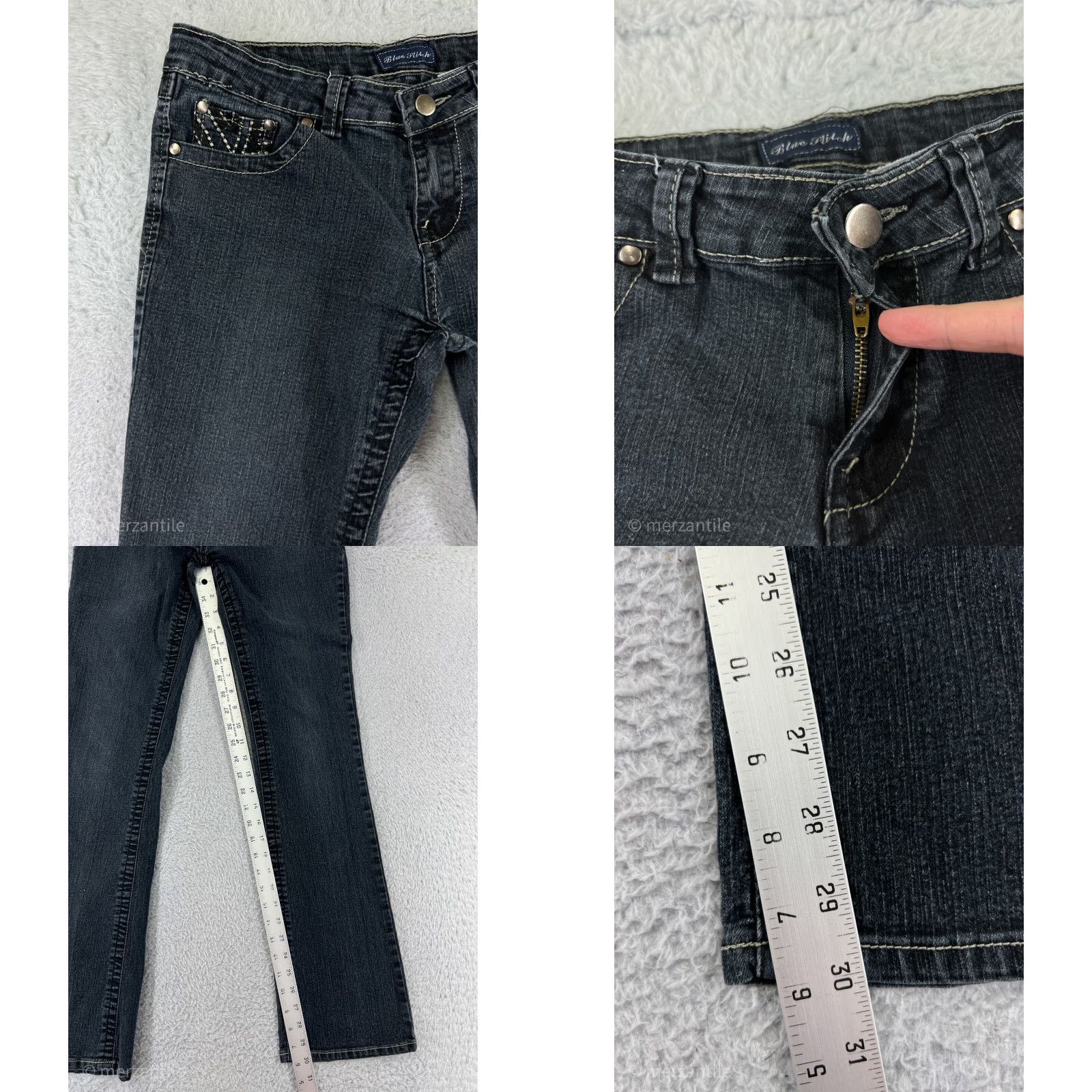 Denime Blue Plitch Women’s Jeans Pants Bootcut Stretch Embroidered Denim Size 5 Blue Size 27" / US 4 / IT 40 - 8 Thumbnail