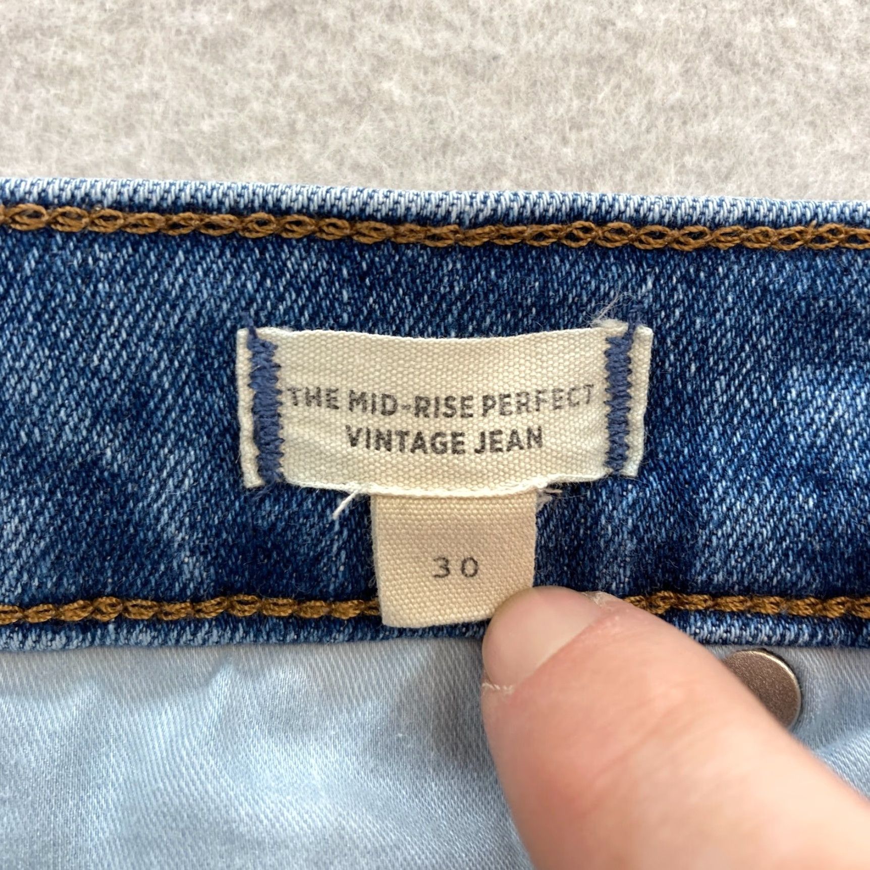 Madewell Madewell The Perfect Vintage Jean Women's 30 Blue Stretch Denim Slim Tapered Jeans Model: Madewell The Perfect Vintage Jean Size 24" / US 00 / IT 34 - 5 Thumbnail