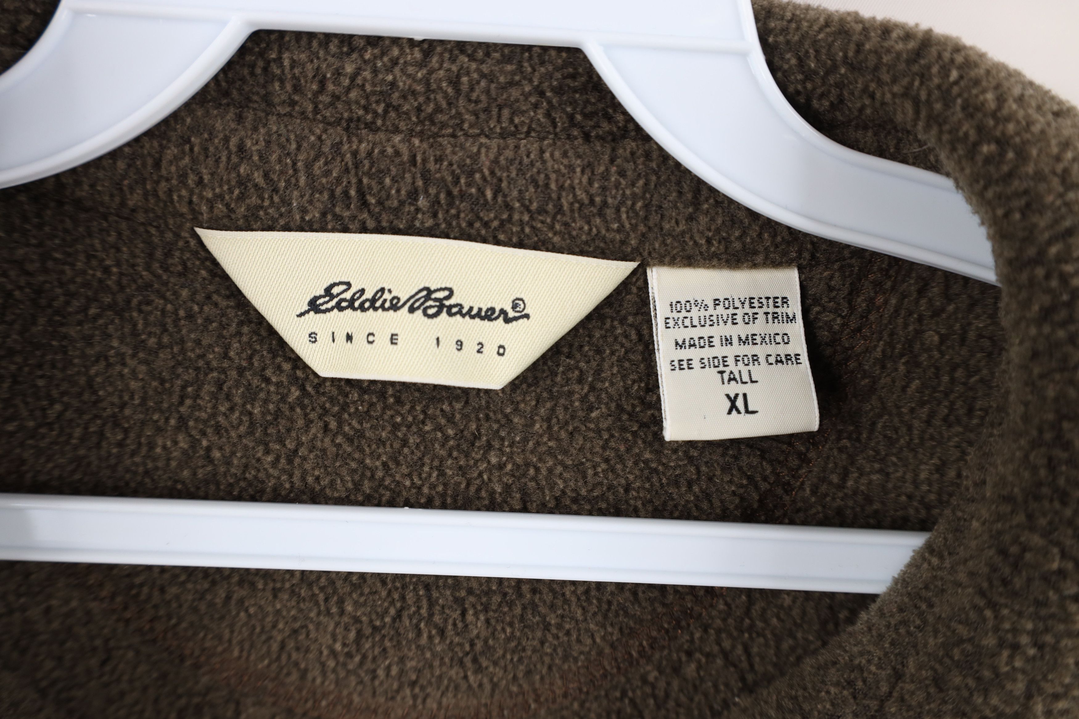 Eddie Bauer Vintage 90s Eddie Bauer Collared Fleece Button Shirt Brown Size XL / US 12-14 / IT 48-50 - 8 Thumbnail