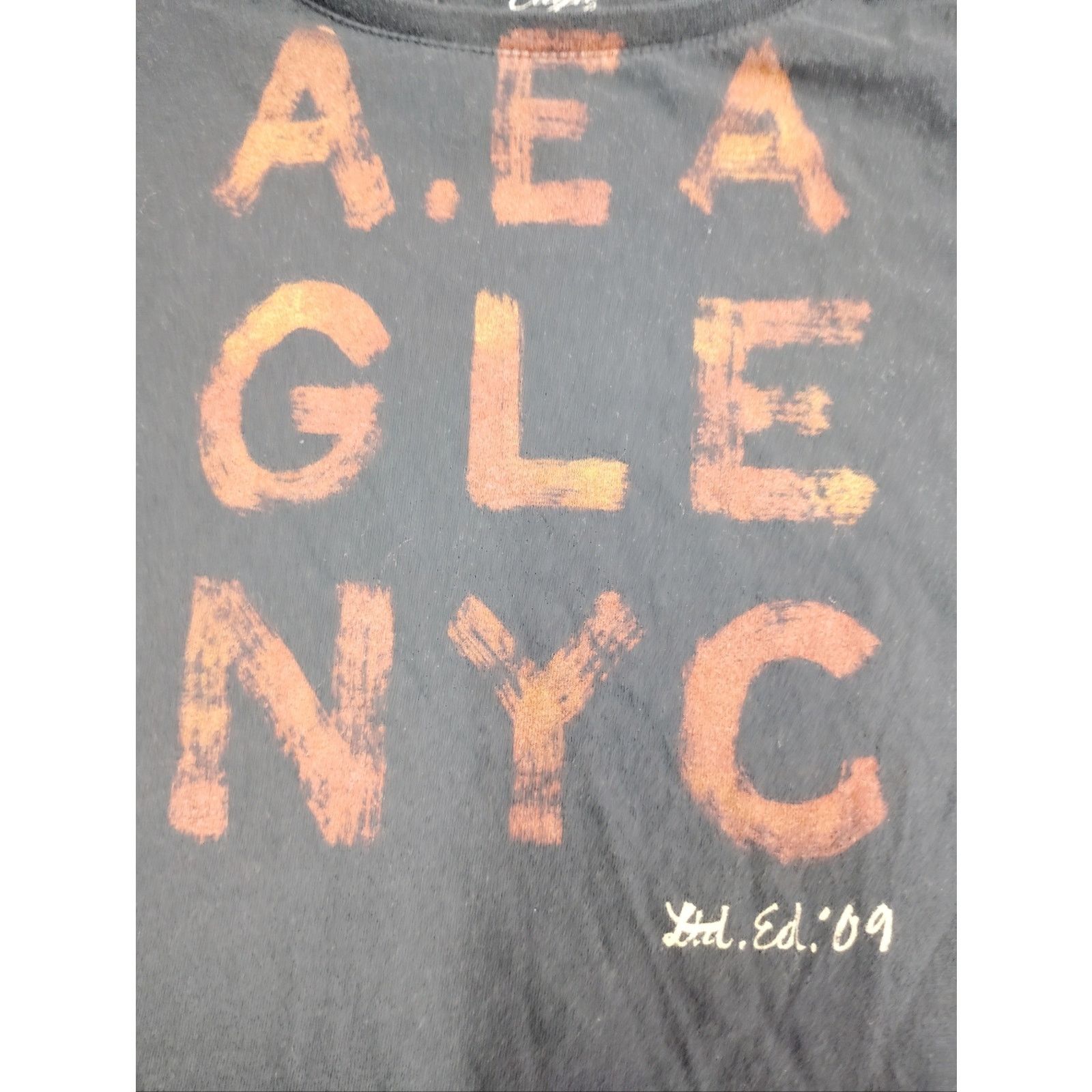 American Eagle Outfitters American Eagle Outfitters Faded Black Tee with Orange Size S / US 4 / IT 40 - 2 Thumbnail