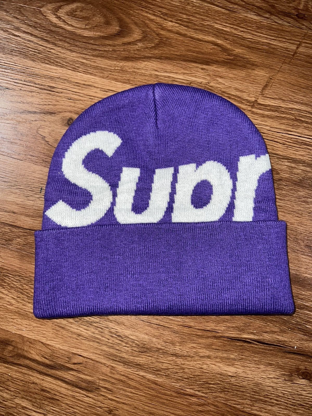 image of Hypebeast x Supreme Beanie Big Logo in Purple, Men's