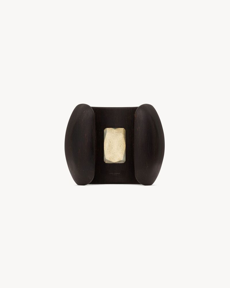 Saint Laurent Paris o1bcso1str0226 Size:S/Crystal Cuff In Bamboo in Black Size ONE SIZE - 2 Thumbnail