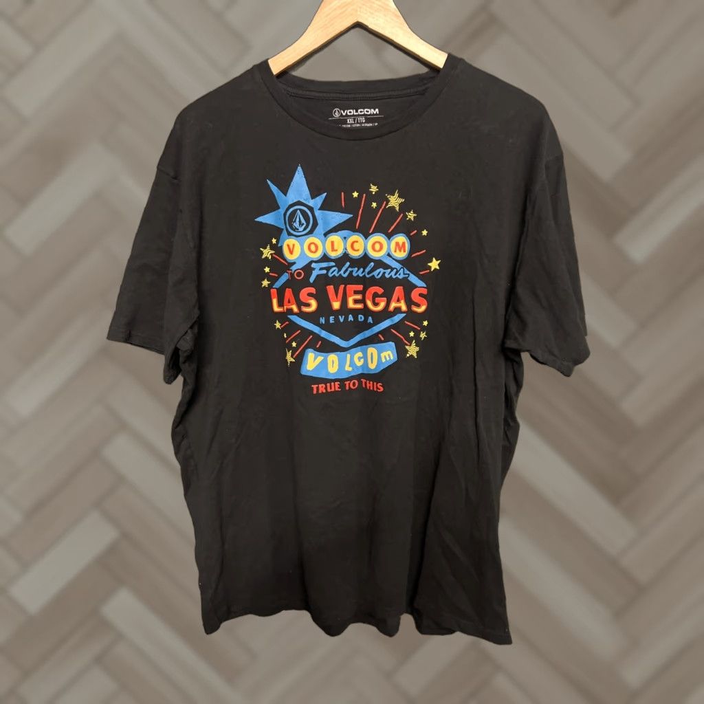 Volcom VINTAGE: VOLCOM Las Vegas Neon Sign TEE T SHIRT Mens 2XL Black Size US XXL / EU 58 / 5 - 1 Thumbnail