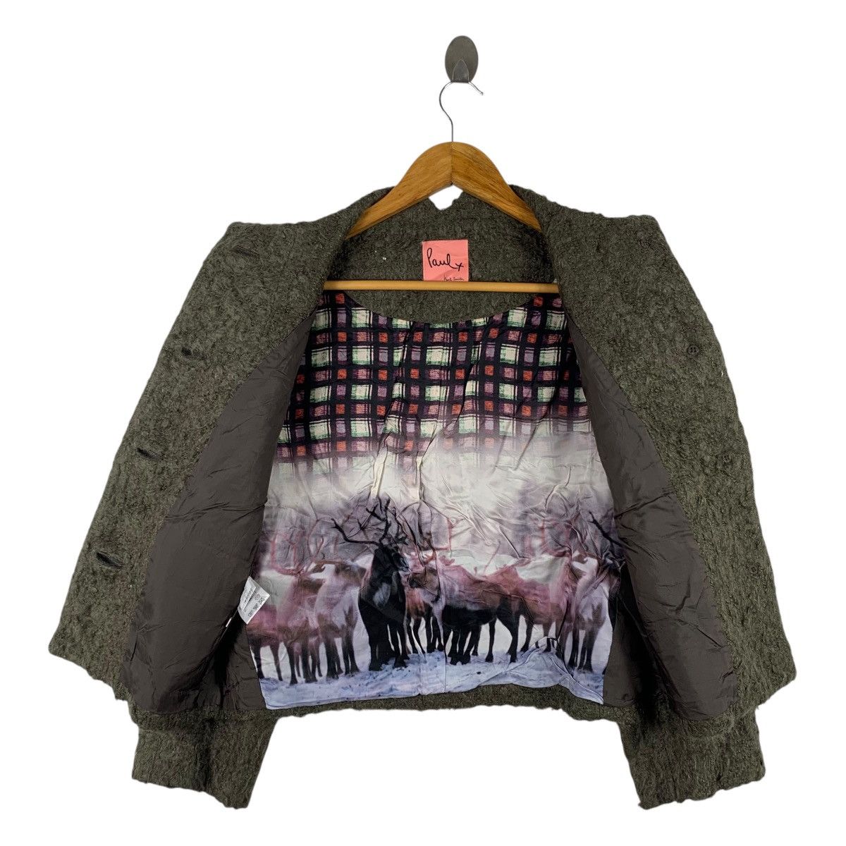 Paul Smith PAUL SMITH Paul Plus Deep Pile Sherpa Button Up Tweed Coat Size US M / EU 48-50 / 2 - 2 Thumbnail