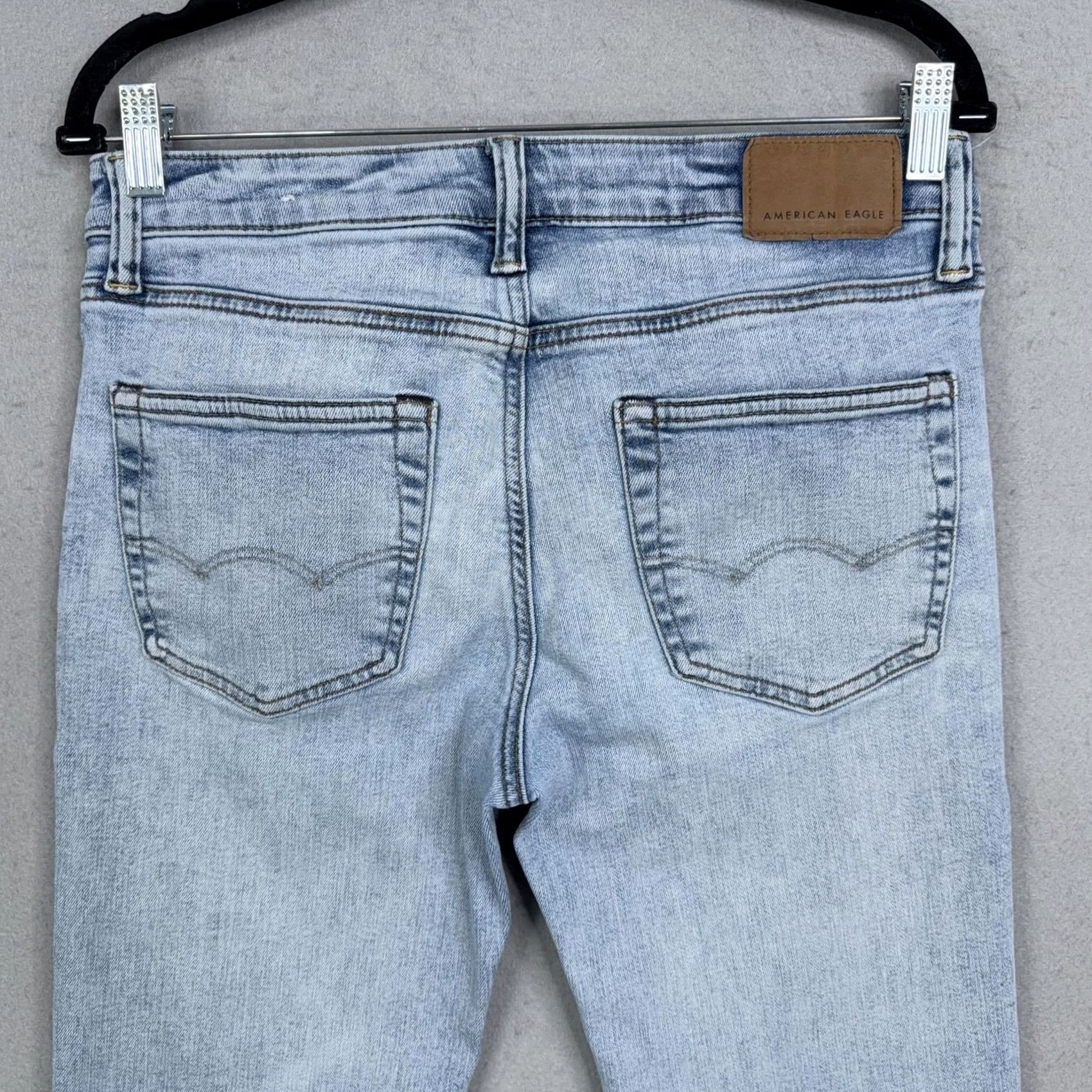 American Eagle Outfitters American Eagle Outfitters Jeans Mens Slim Straight Airflex+ Light Wash Denim Stretch 30x34 Blue Cotton Polyester Regular Zip Five Pocket Size US 30 / EU 46 - 7 Thumbnail