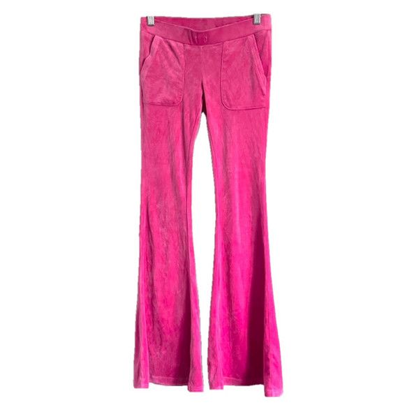 Other Hot Pink Velour Low Rise Flare Pants - S, very Juicy!!! 💖 Size 28" / US 6 / IT 42 - 1 Thumbnail
