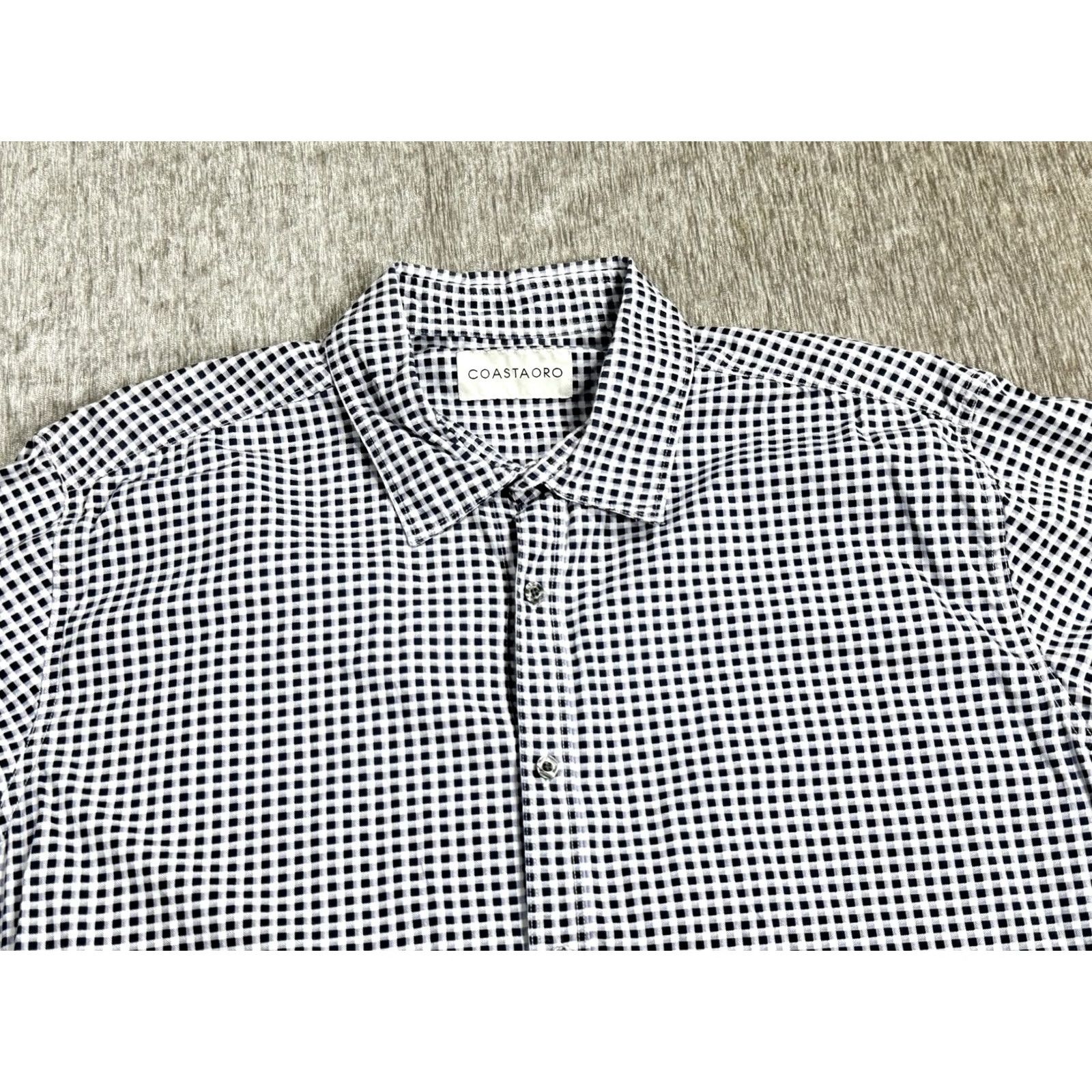 Vintage Coastaoro Shirt Mens XL Blue Check Short Sleeve Button Up Casual Summer Size US XL / EU 56 / 4 - 2 Thumbnail