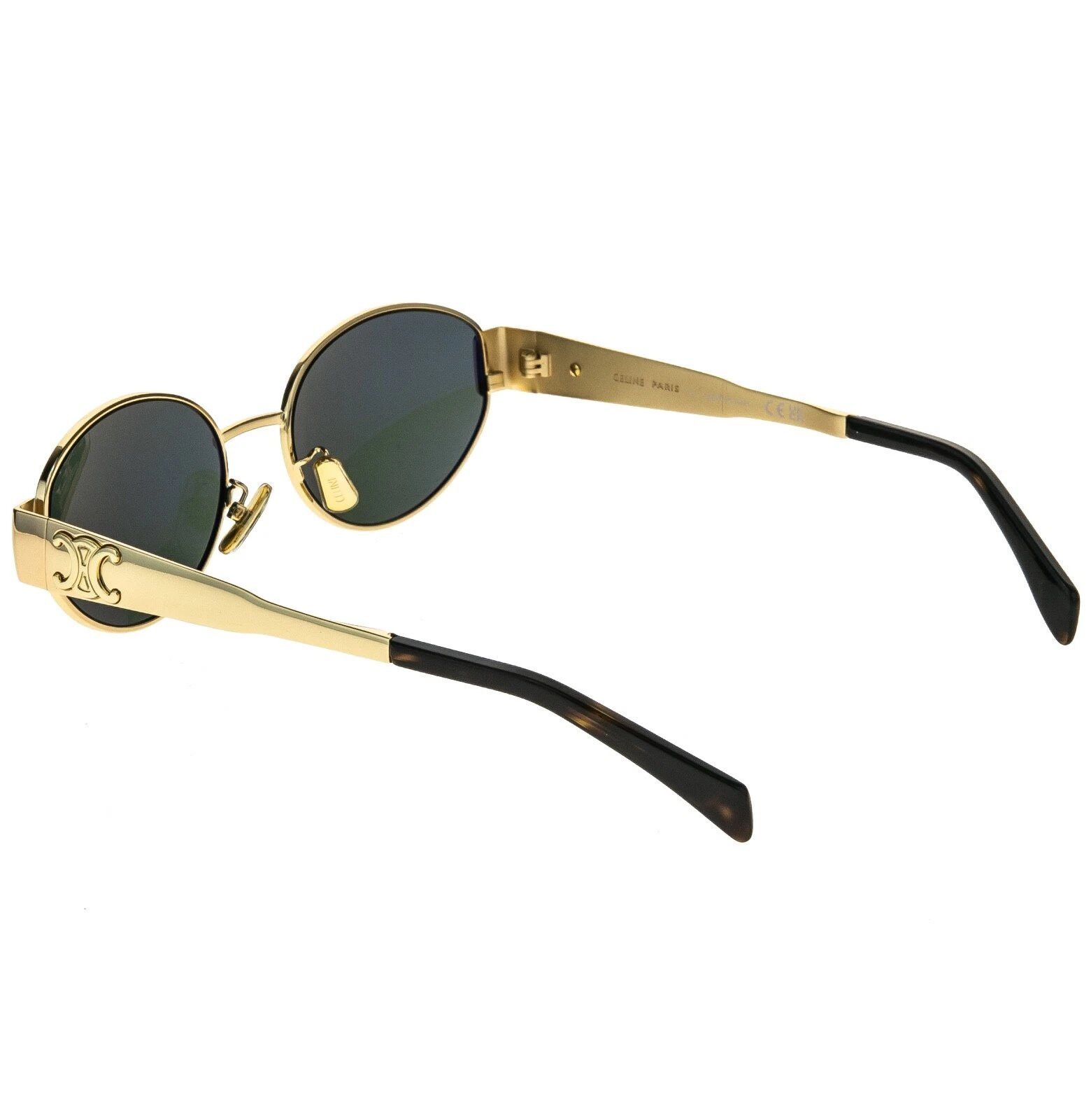 Celine CELINE CL40235U 40235 METAL TRIOMPHE Oval Sunglasses 30N Size ONE SIZE - 3 Thumbnail