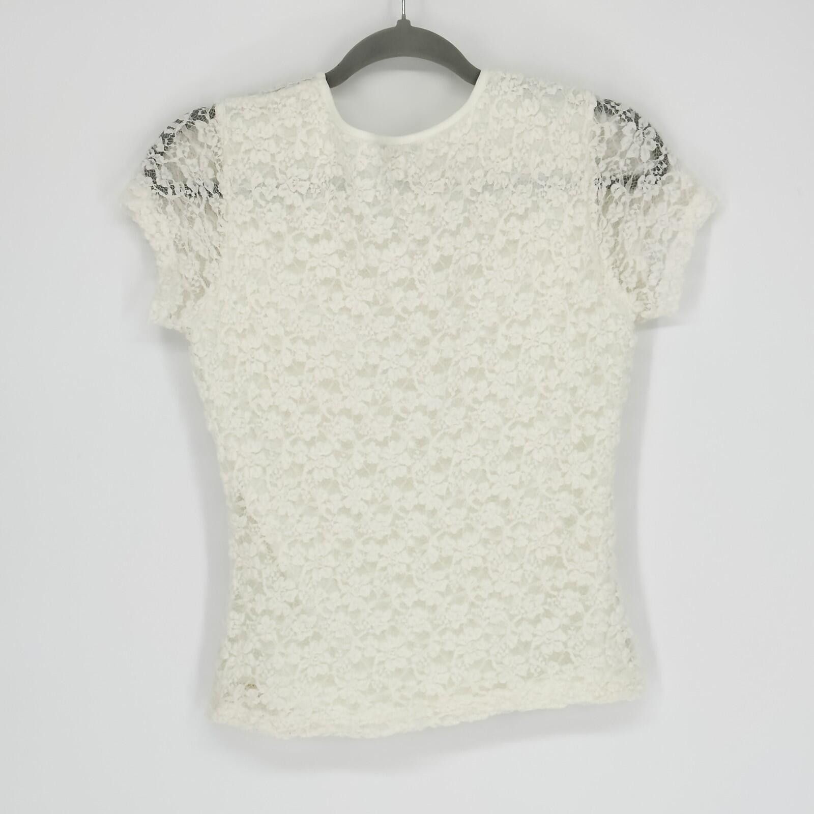 Calvin Klein Calvin Klein Lace Blouse Minimalist Core Ivory Womens PS Size S / US 4 / IT 40 - 4 Thumbnail