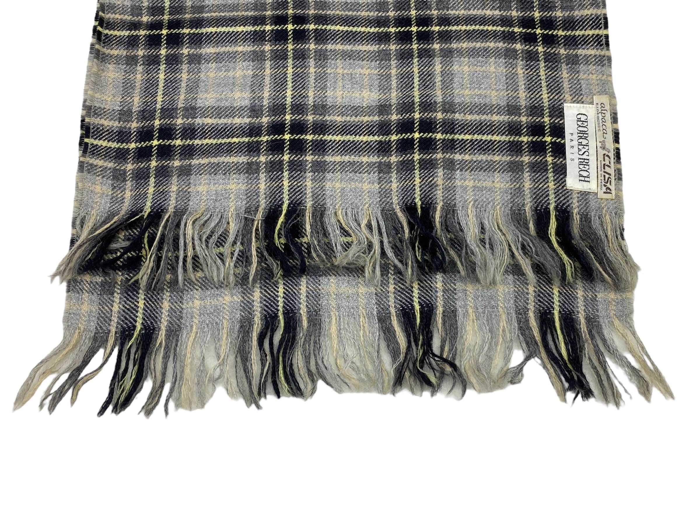 Vintage Vintage Georges Rech Paris Gray Checkered Wool Scarf Size ONE SIZE - 5 Thumbnail