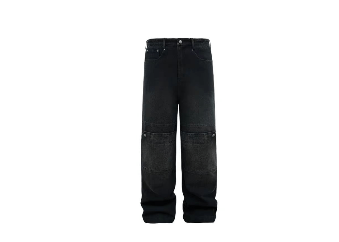 image of Heavy Duty Pocket Hardware Straight Leg Work Jeans in Black, Men's (Size 32)