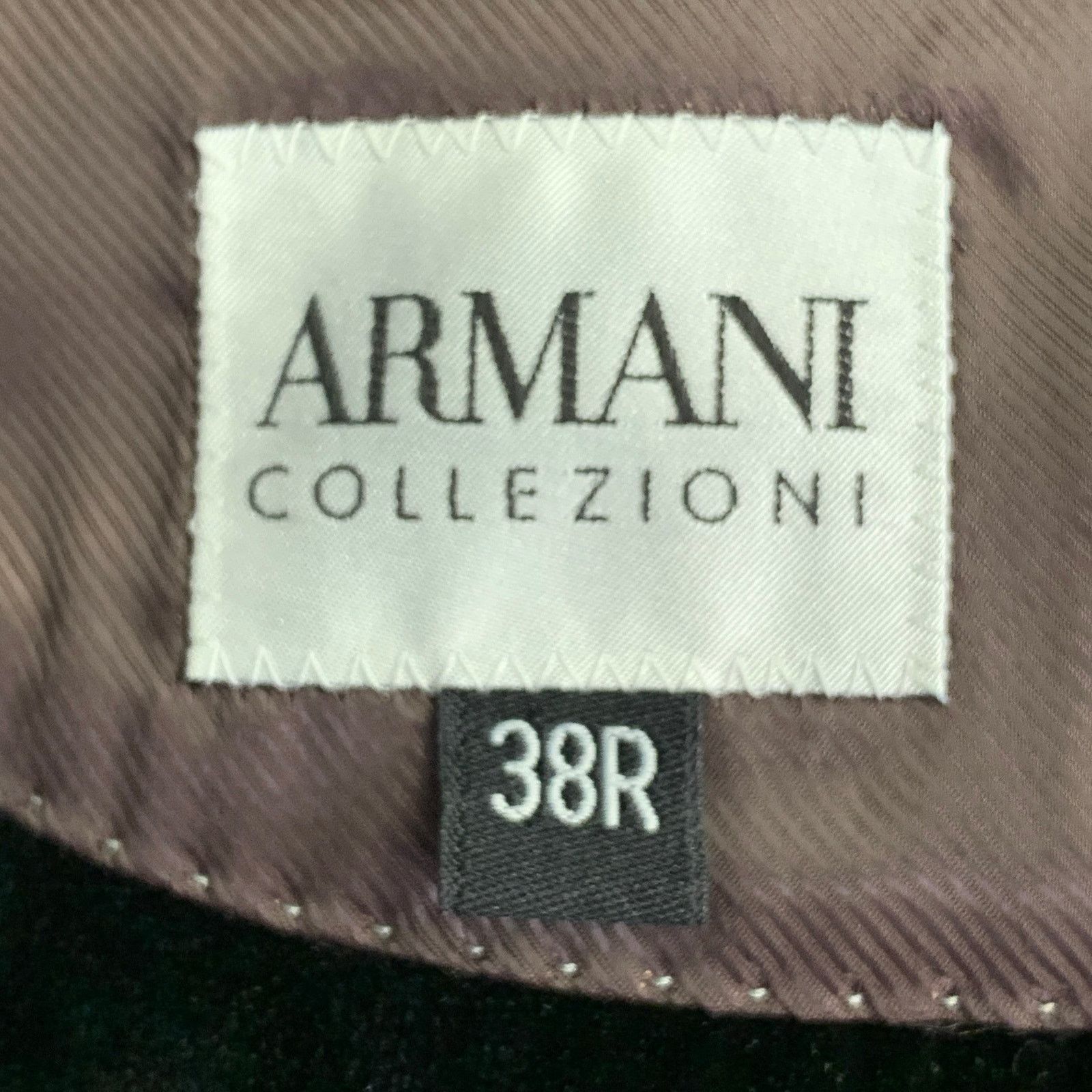 Armani Collezioni Size 38 Regular Black Velvet Cotton Sport Coat Size 38R - 7 Thumbnail