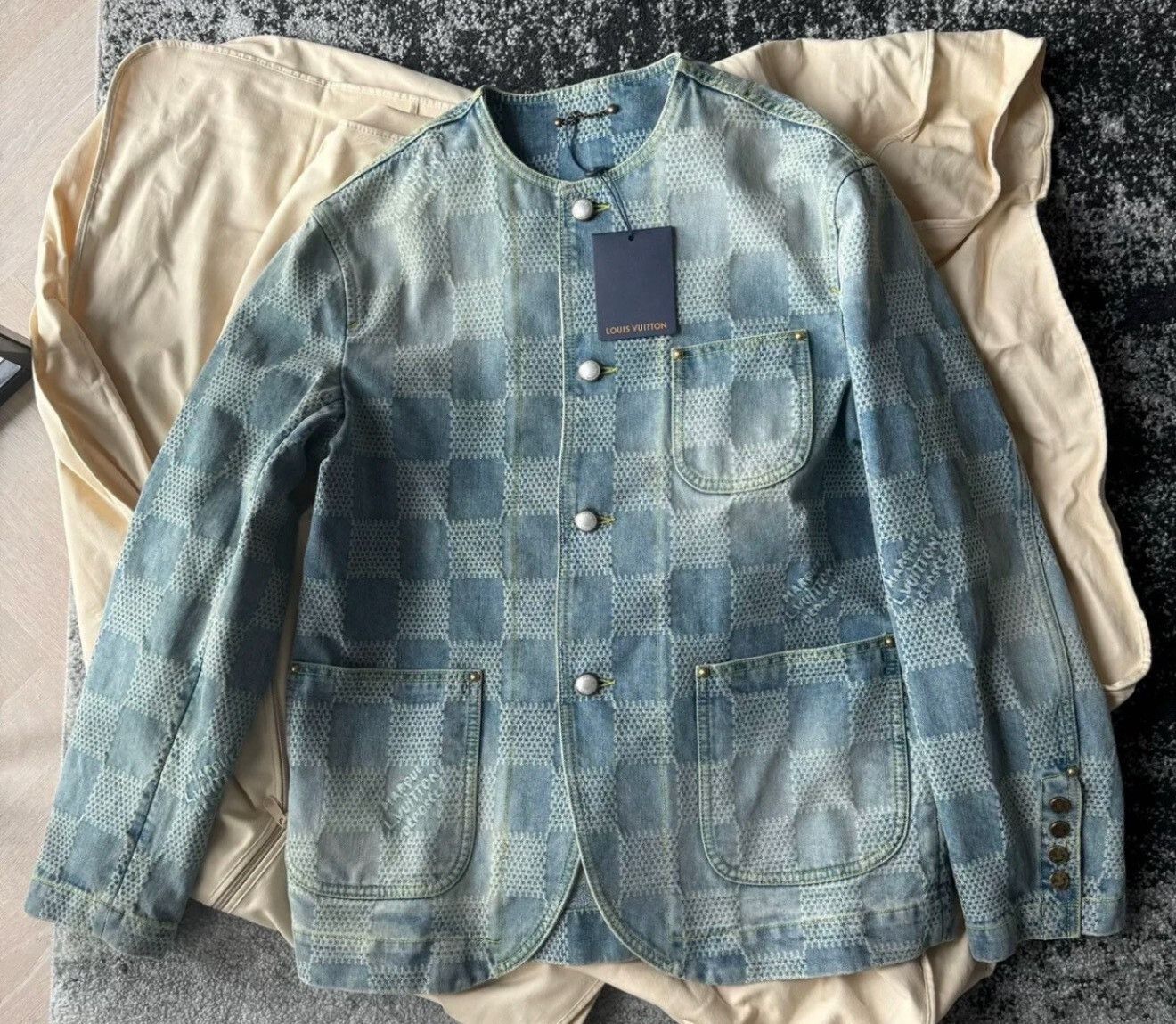 Louis Vuitton LOUIS VUITTON Checkerboard Denim Jacket Size US M / EU 48-50 / 2 - 1 Preview