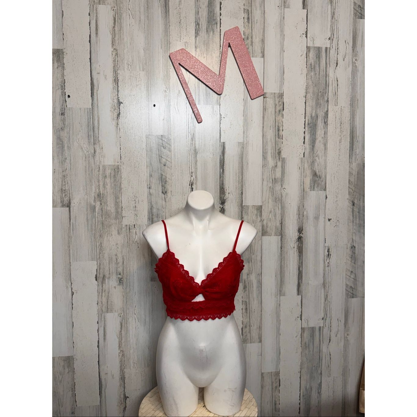 Forever 21 Forever 21 Red Lace Bralette Crop Top – Size M Size M / US 6-8 / IT 42-44 - 1 Thumbnail