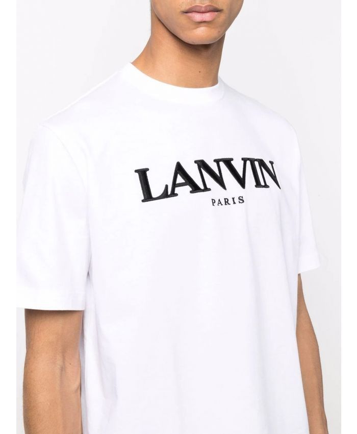Lanvin o1w1db10724 Embroidered Oversize T-Shirt in Optic White Size US XL / EU 56 / 4 - 4 Thumbnail