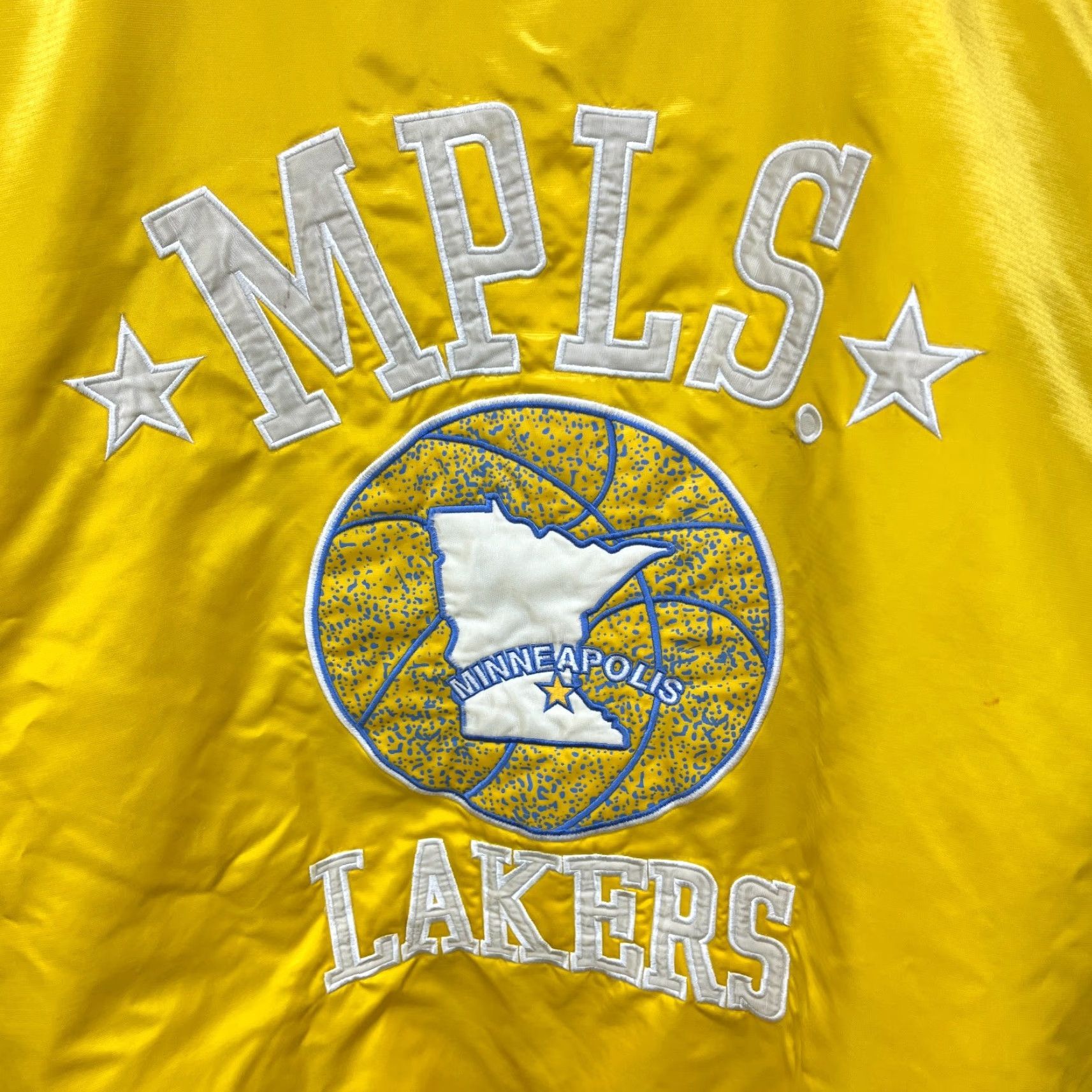NBA VINTAGE Minneapolis Lakers Sand Bomber Jacket NBA 2XL Size US XXL / EU 58 / 5 - 2 Thumbnail