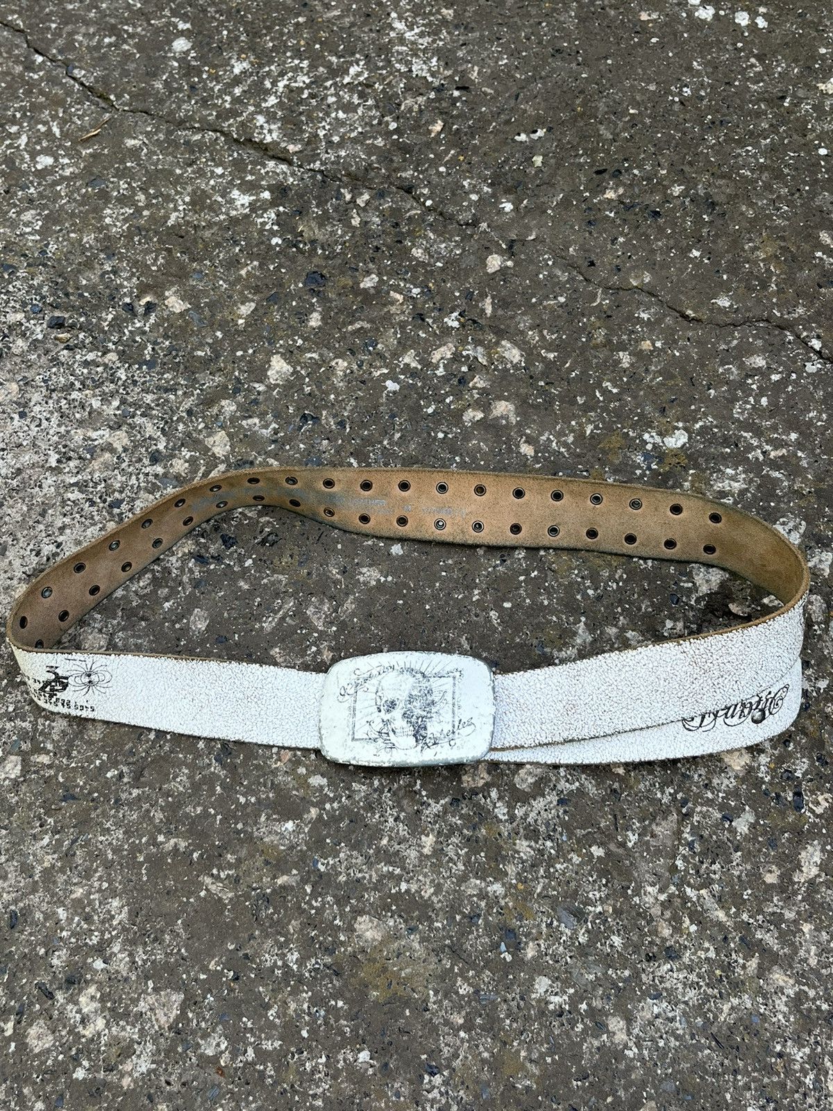 Other Vintage y2k Skull Belt Leather Metal Size ONE SIZE - 10 Thumbnail
