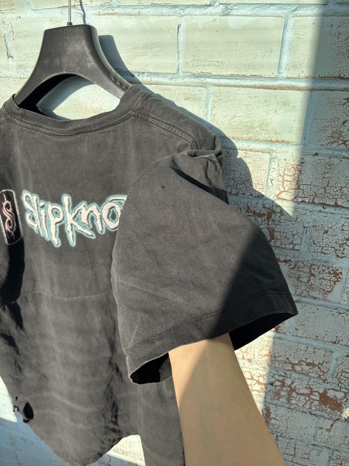 Vintage crazy distressed fade vintage slipknot t-shirt rock 90s Size US XL / EU 56 / 4 - 9 Thumbnail
