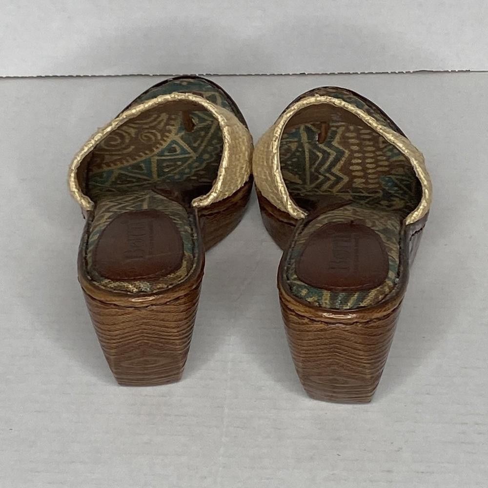 Born BORN Sandals, MOA1 Leather Wedge Slip On, 9 Size US 9 / IT 39 - 4 Thumbnail