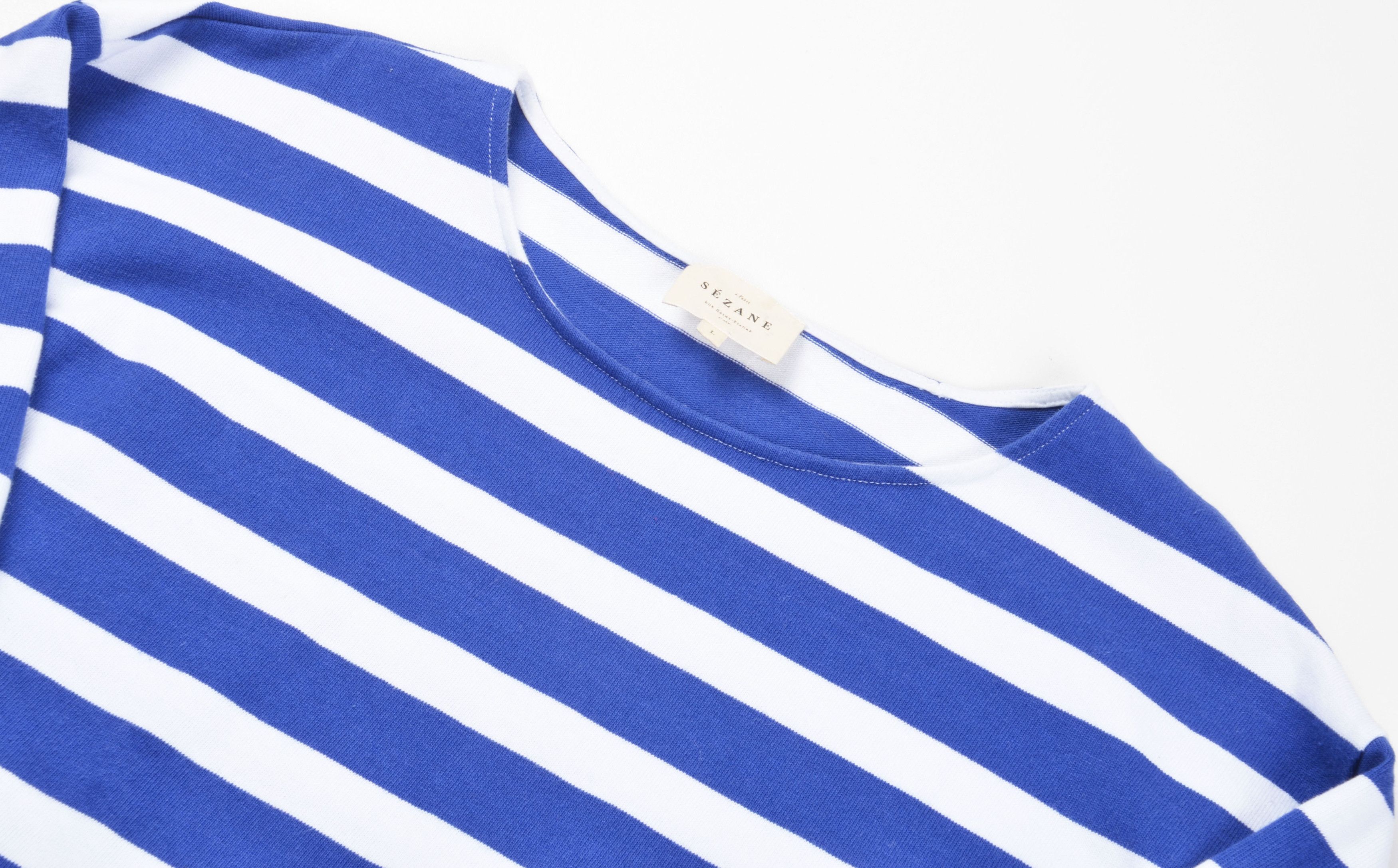 Sezane Sezane Paris Striped Mariniere Breton Long Sleeve Top Size L / US 10 / IT 46 - 4 Thumbnail