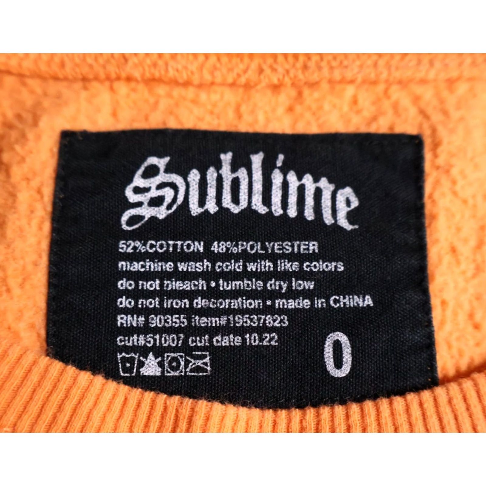 Logo 7 Sublime Sweatshirt Women's XL Orange Tribal Sun Logo Lightweight Retro Crewneck Size XL / US 12-14 / IT 48-50 - 3 Thumbnail