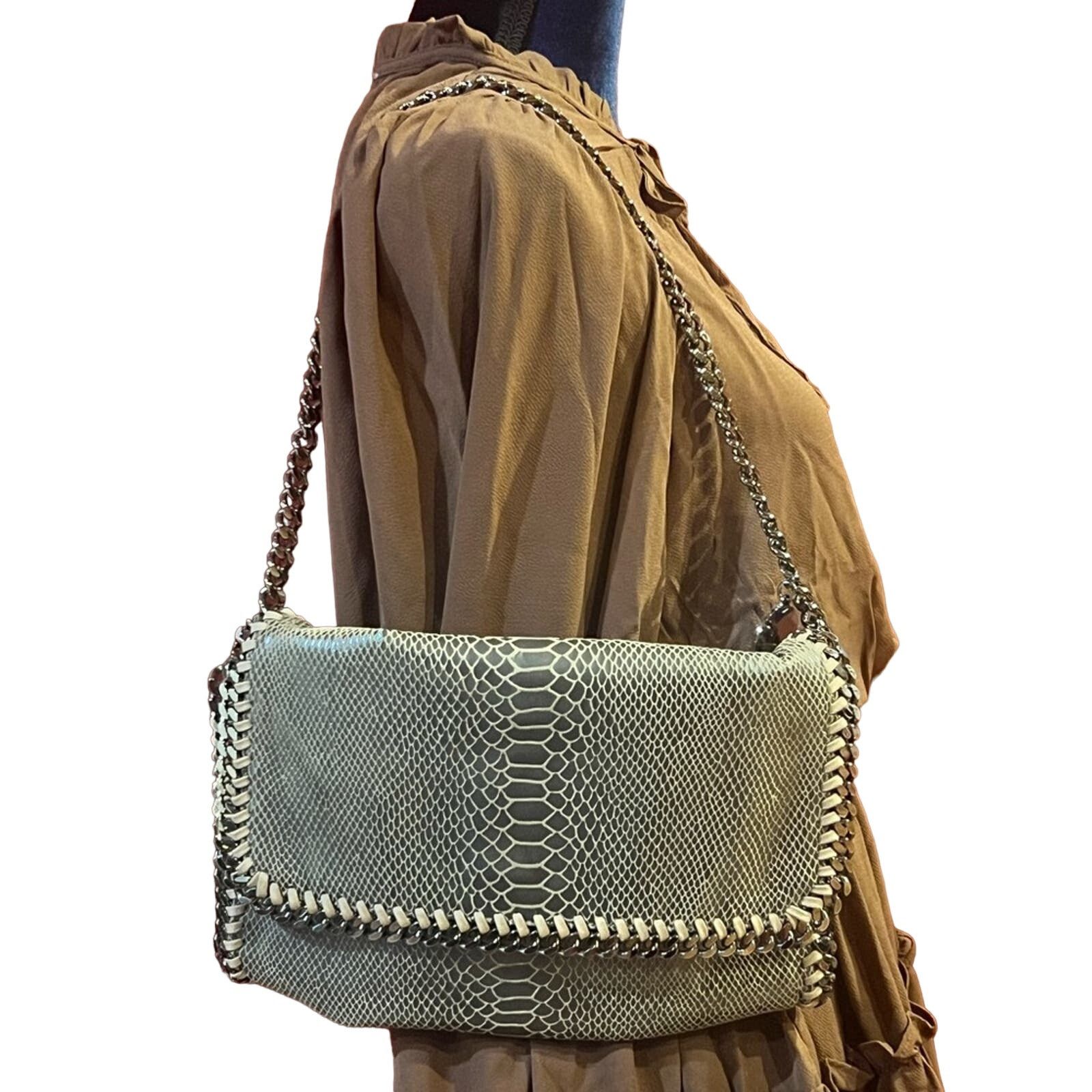 Stella McCartney Stella McCartney Eco Python Embossed Falabella Clutch Size ONE SIZE - 2 Thumbnail