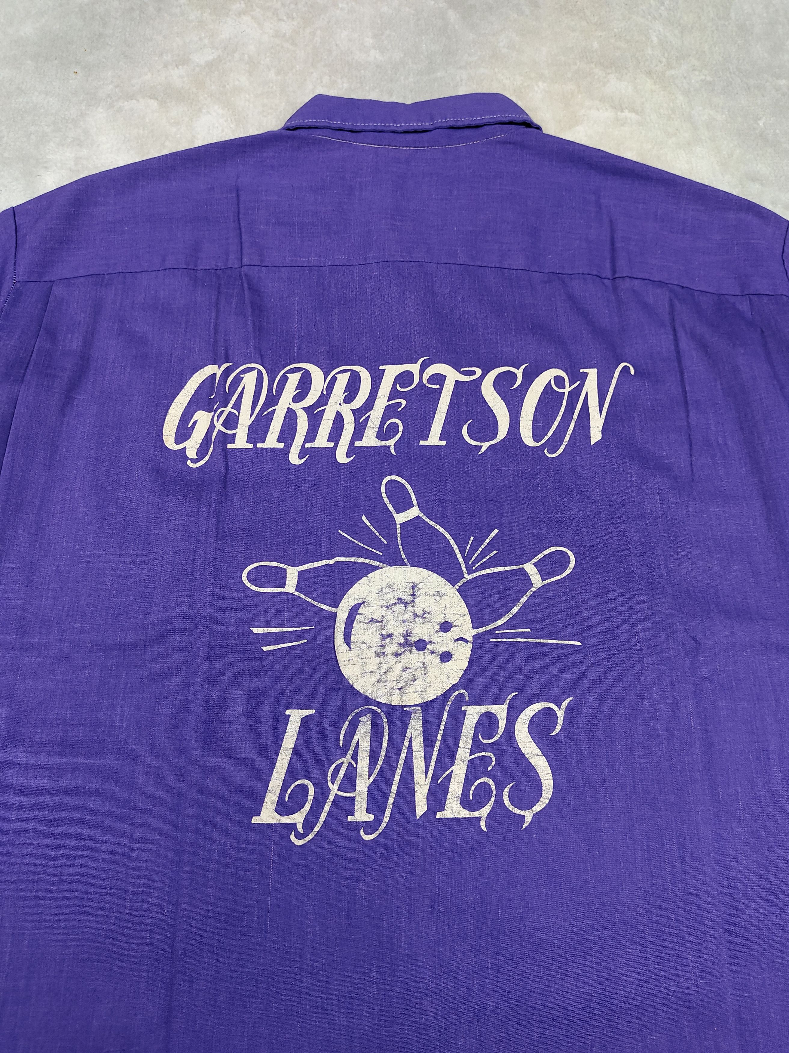 Vintage 💥 70s Hilton "Garretson Lanes" Bowling Shirt Size US L / EU 52-54 / 3 - 5 Thumbnail