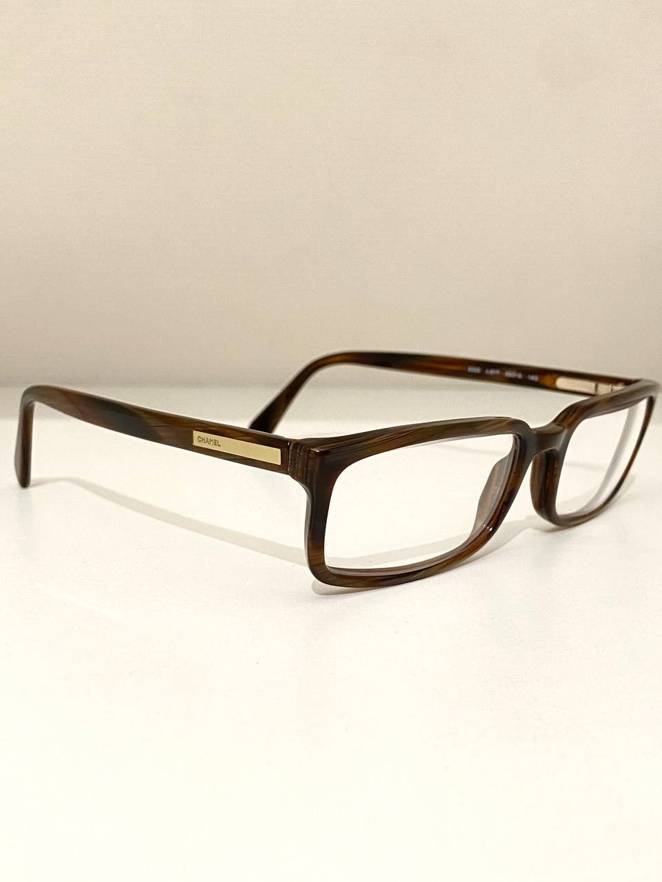 Chanel Chanel CC Logo Square Rectangular Brown Eyeglasses Vintage Size ONE SIZE - 3 Thumbnail