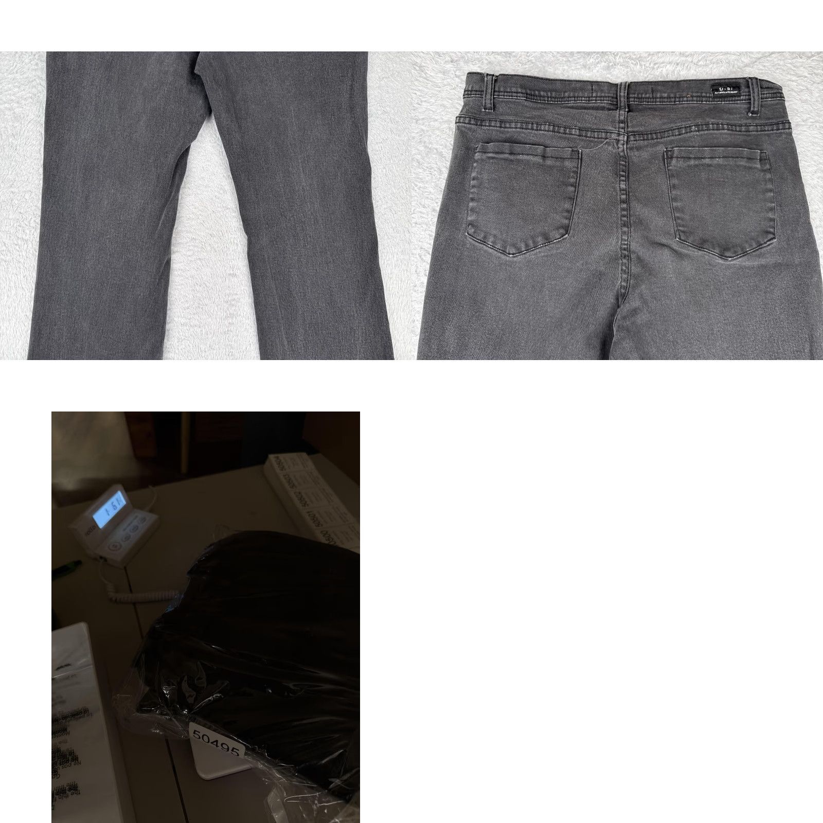 Denime VINTAGE U-51 Jeans Womens 16 Gray Black Wash Bootcut Stretch Denim Five Pocket Zip Fly Size 38" / US 16 / IT 52 - 10 Thumbnail