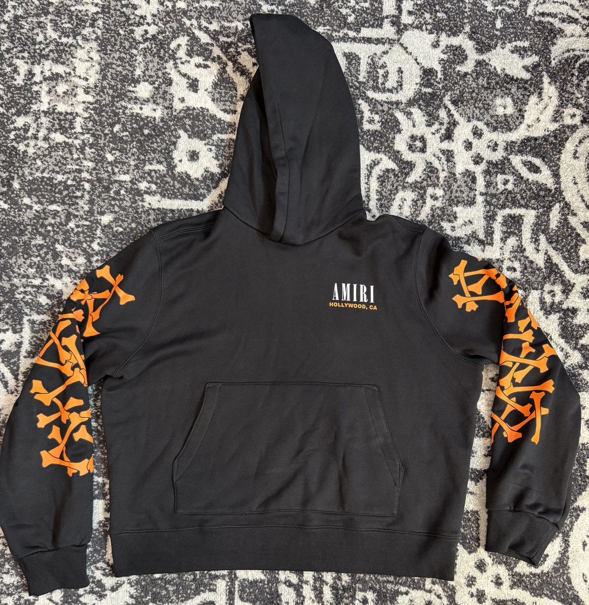 Amiri AMIRI Bones Hoodie – Black/Orange (Size XL) Size US XL / EU 56 / 4 - 1 Thumbnail