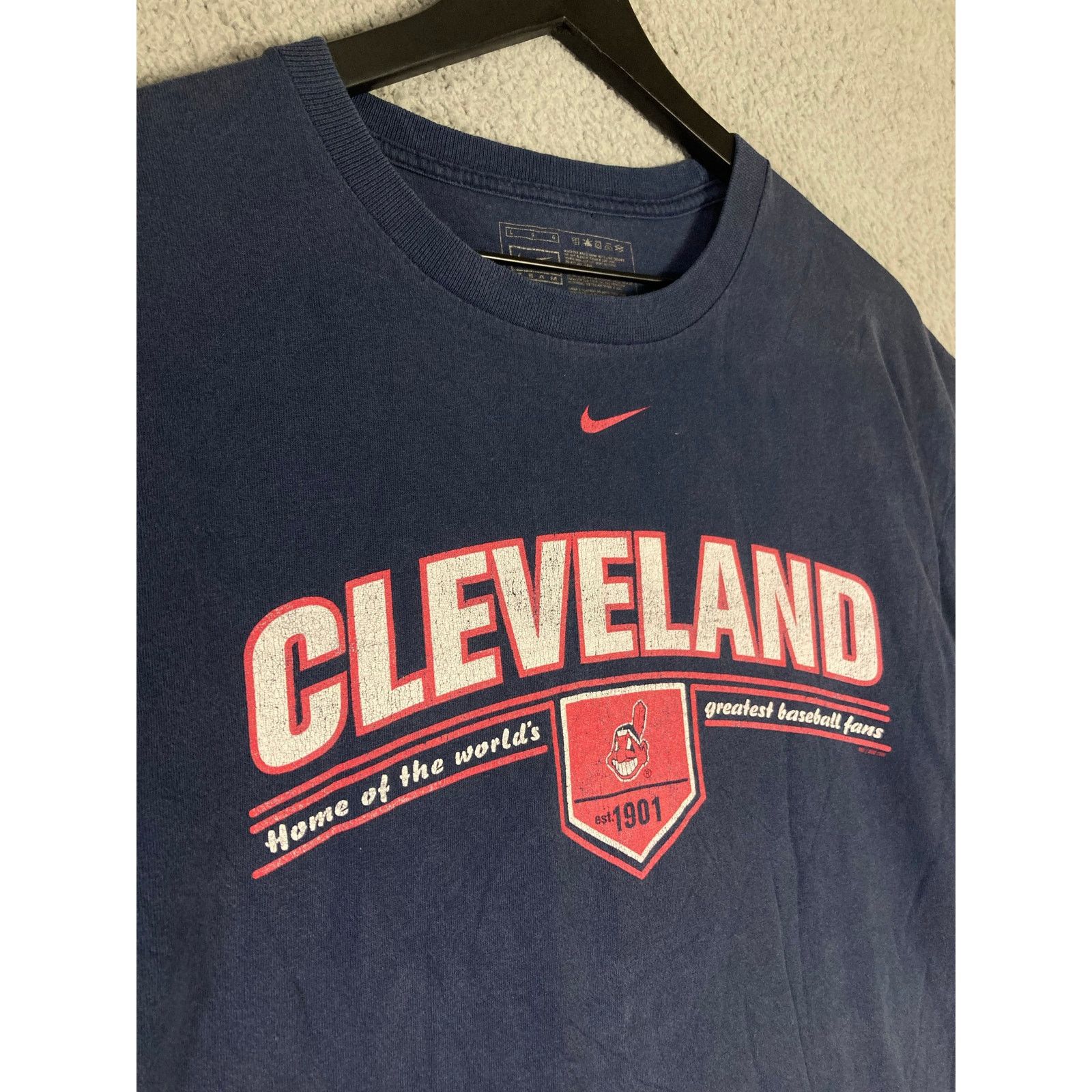 Nike Vintage 2000 Nike Cleveland Baseball Men's XL Blue Shirt Size US XL / EU 56 / 4 - 6 Thumbnail