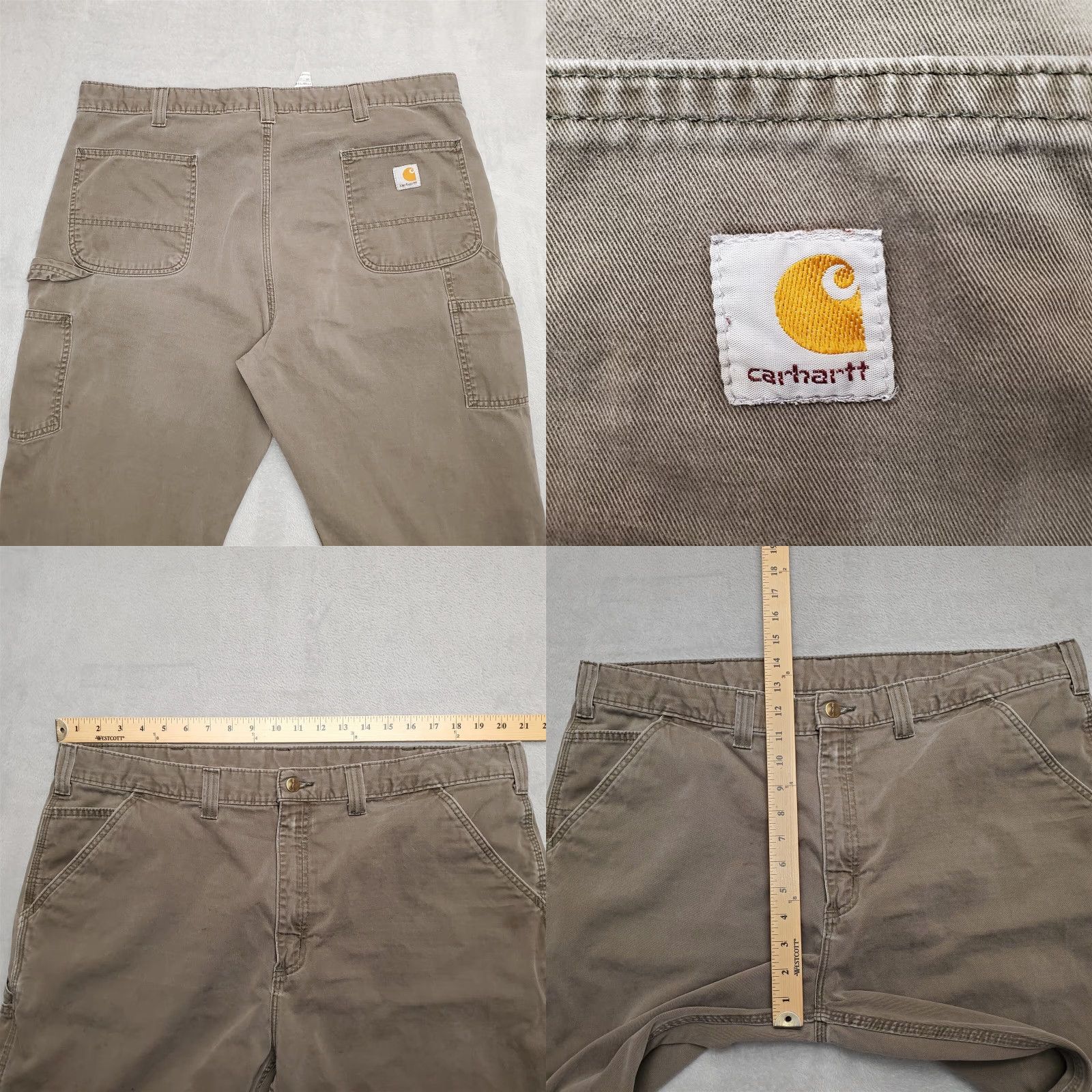 Carhartt VINTAGE Carhartt Pants Men 42x32 Green Twill Relaxed Carpenter Cargo Workwear B324 DFE Size US 42 / EU 58 - 8 Thumbnail