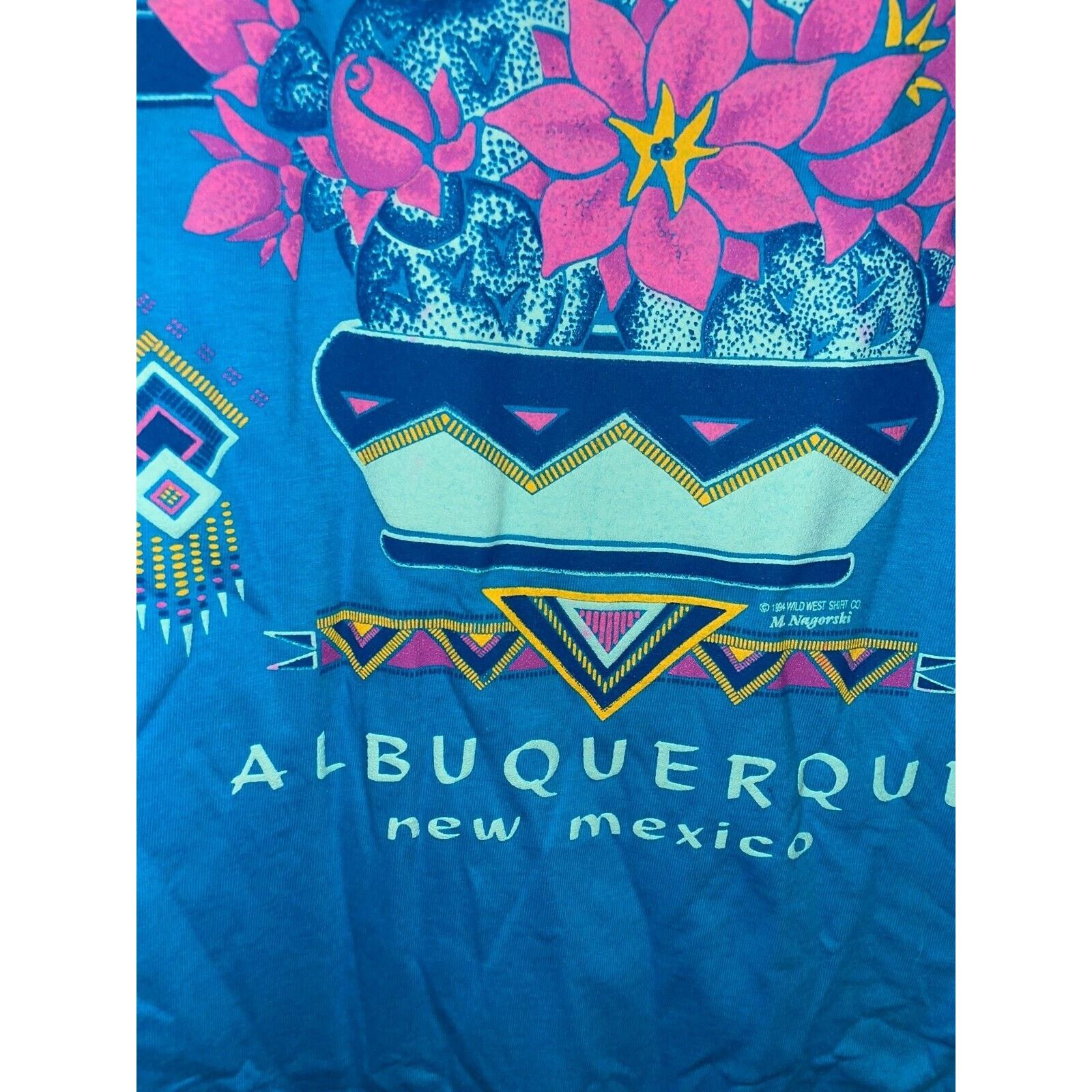 Jerzees Vintage Albuquerque Shirt NM New Mexico Cactus Tee 90s Large Size US L / EU 52-54 / 3 - 6 Thumbnail