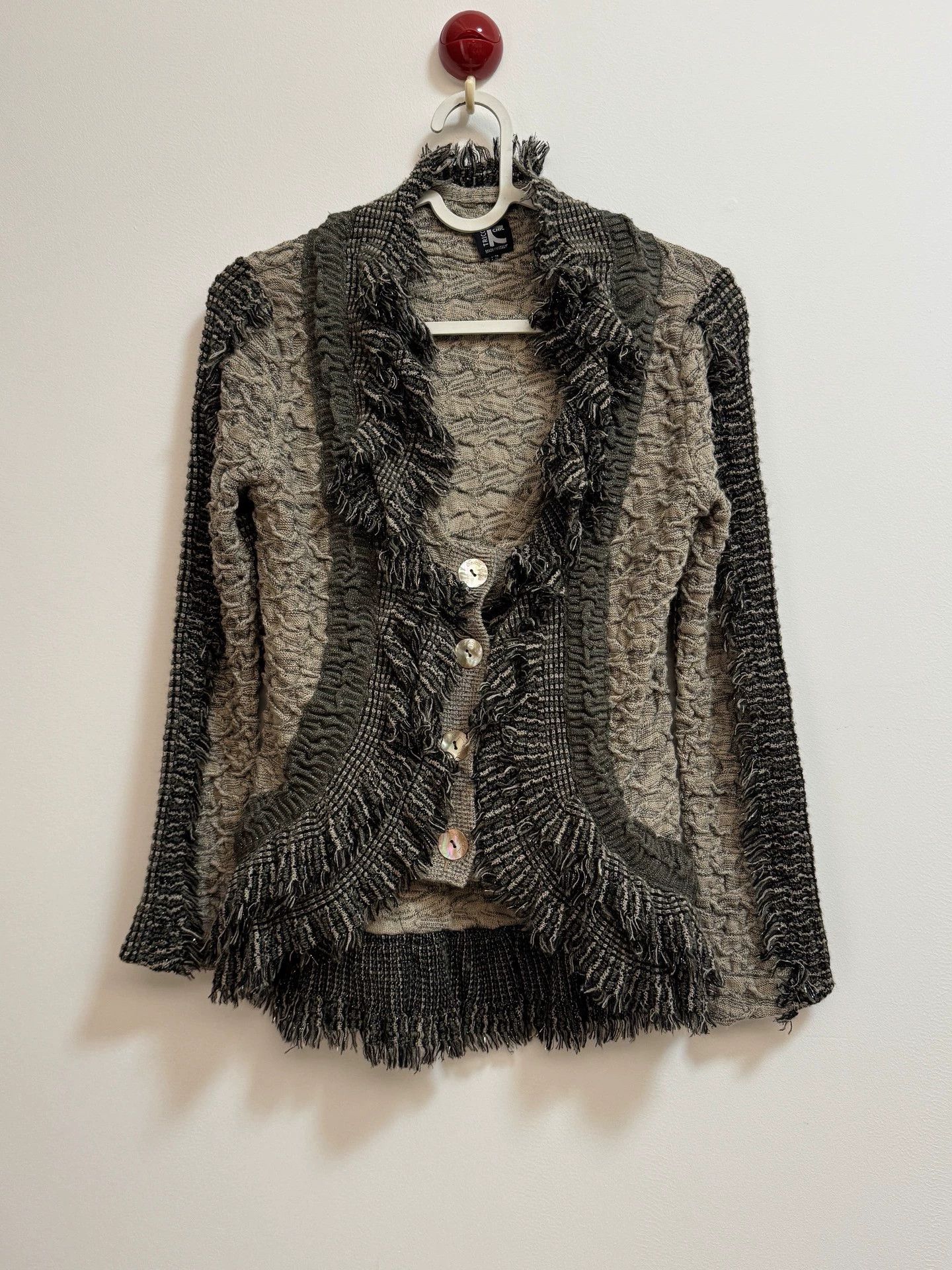 Vintage Italian Brand Striped Tassel Textured Jacket M Size M / US 6-8 / IT 42-44 - 6 Thumbnail