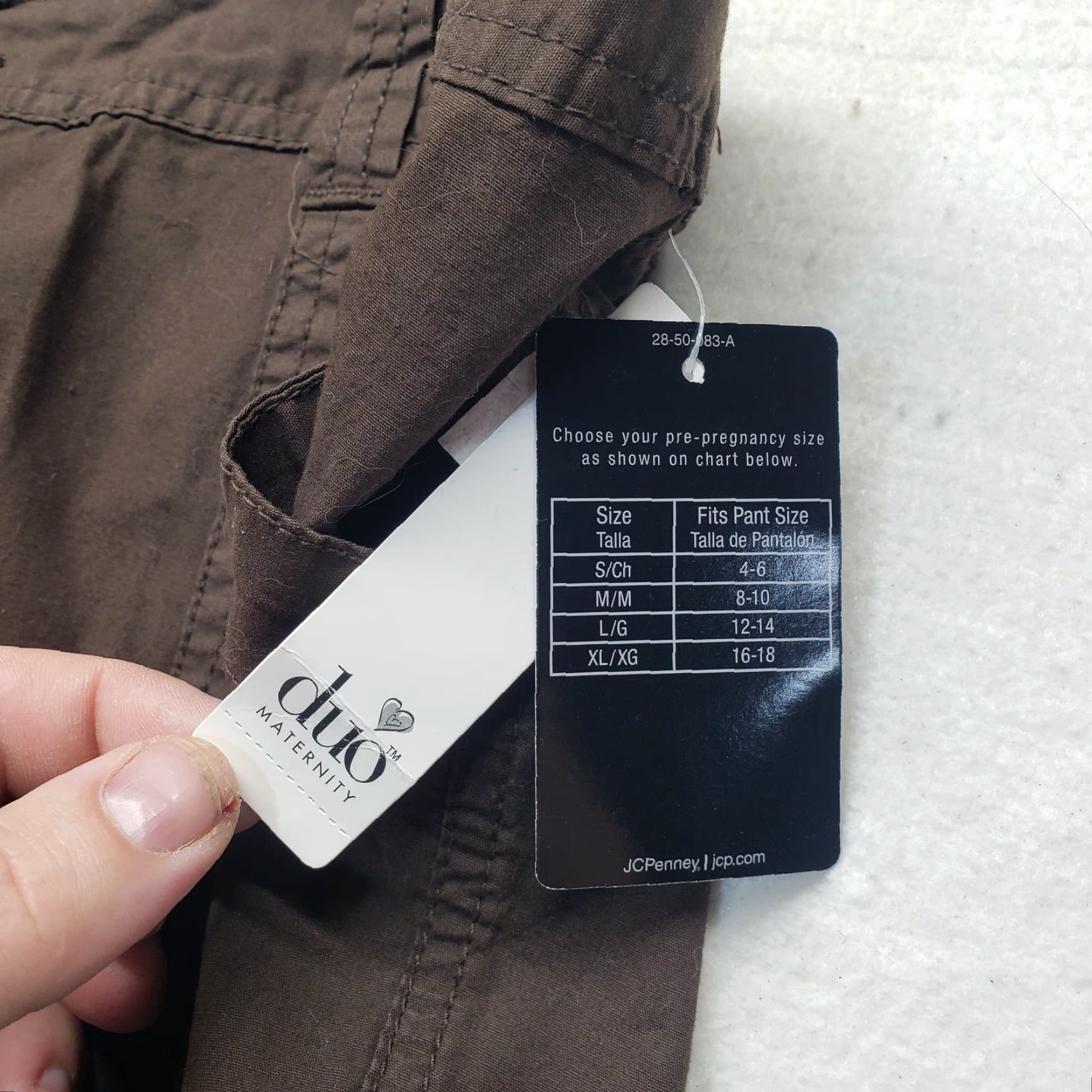 Vintage Duo Maternity Pants Casual Women M Brown Cotton Blend Maternity Pants Intermediate Everyday Wear Womens Size 32" / US 10 / IT 46 - 4 Thumbnail