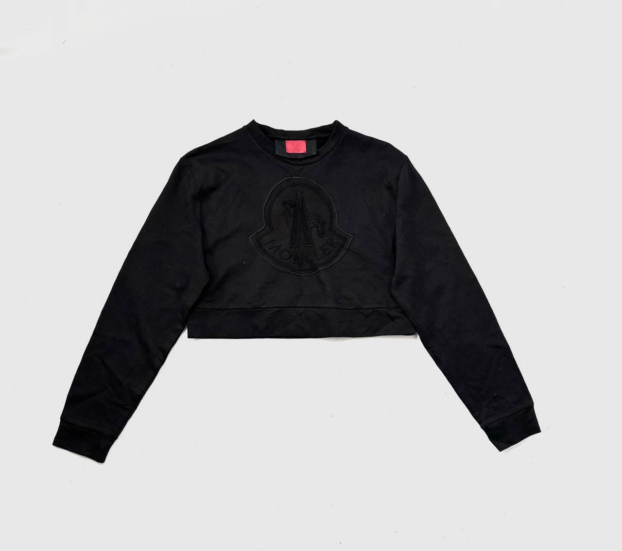 image of Moncler Cropped Sweatshirt in Black, Women's (Size XS)