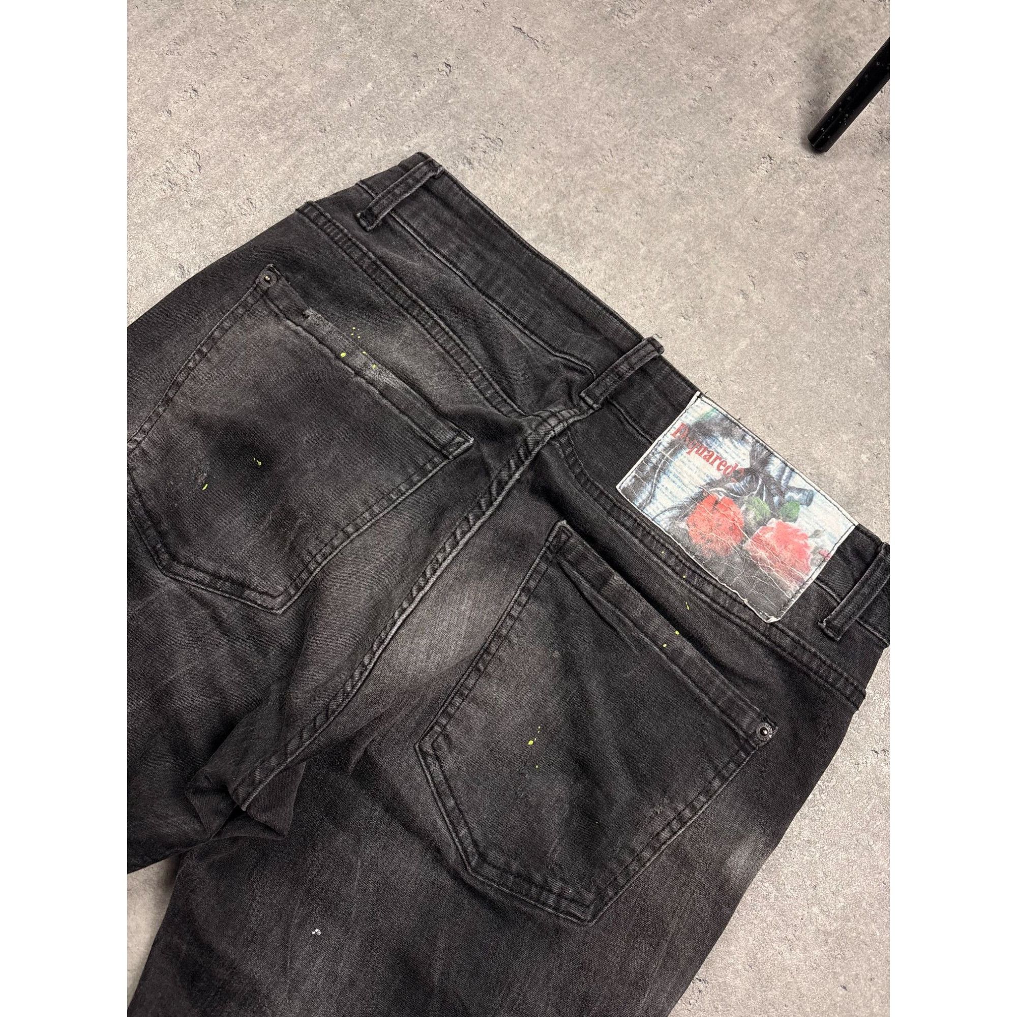 Dsquared2 Dsquared2 Mens Slim-Fit Black Denim Jeans With Distressed De Size US 32 / EU 48 - 3 Thumbnail