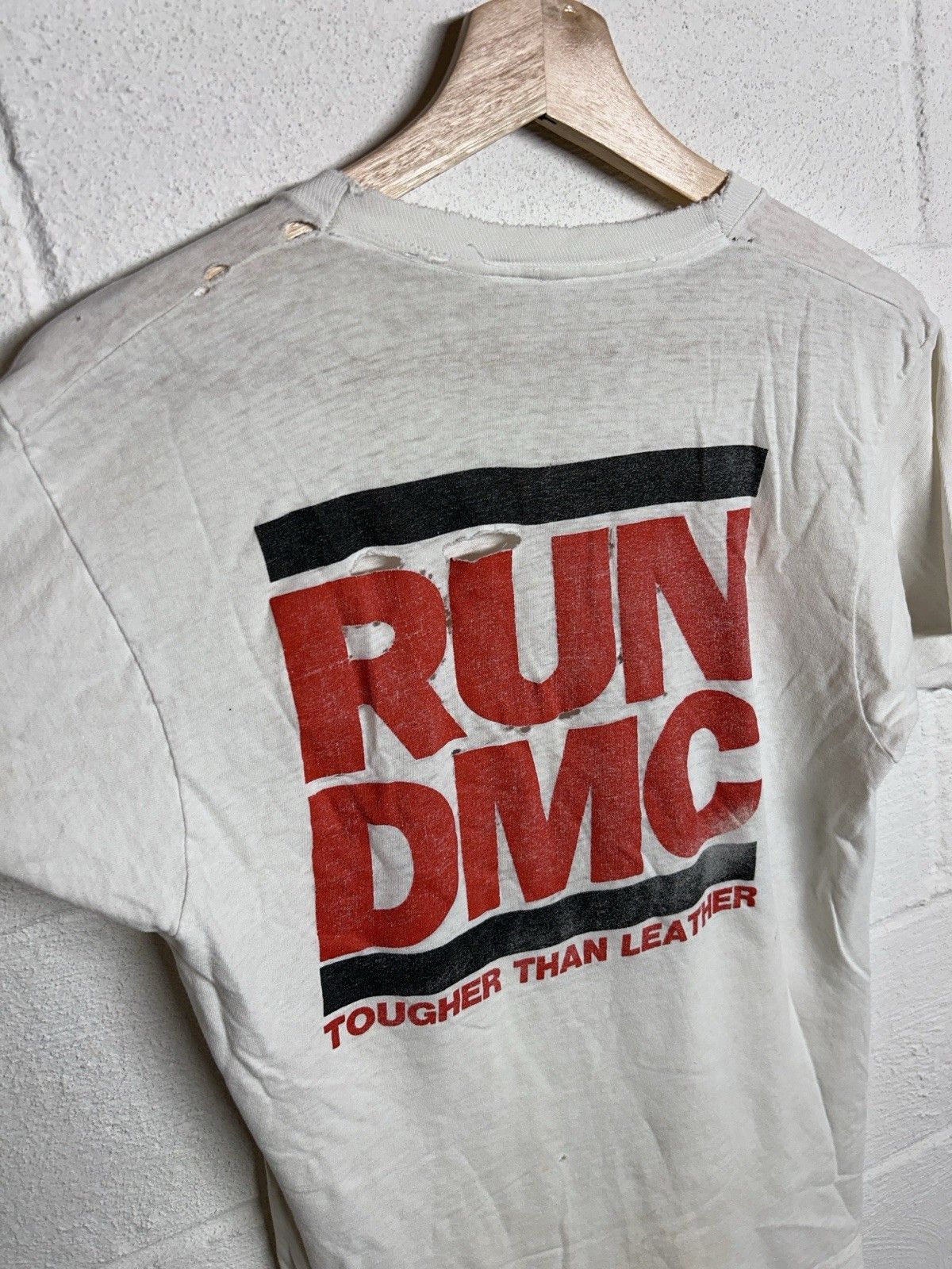 RUN DMC Vintage 1988 Run DMC Tougher Than Leather Distressed Rap Tee Size US S / EU 44-46 / 1 - 6 Thumbnail