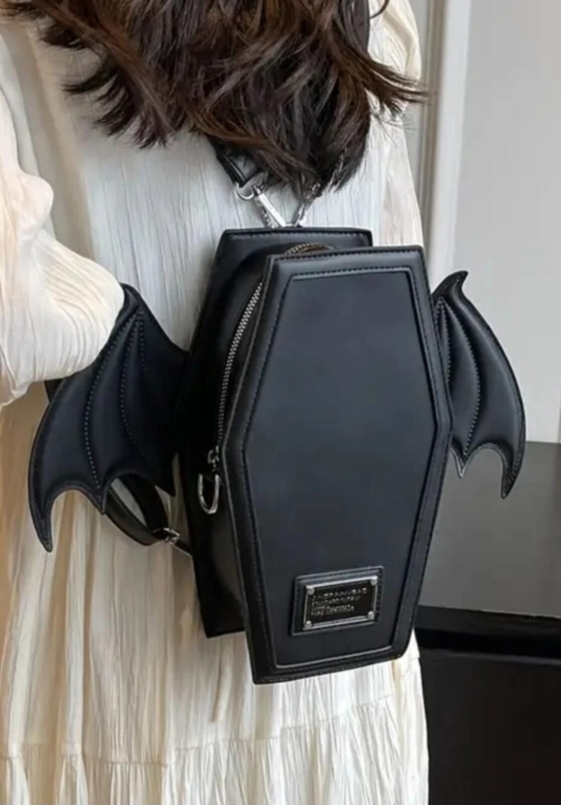 Killstar Killstar Sickly Sweet Black Bat Wings Coffin Backpack Size ONE SIZE - 9 Thumbnail
