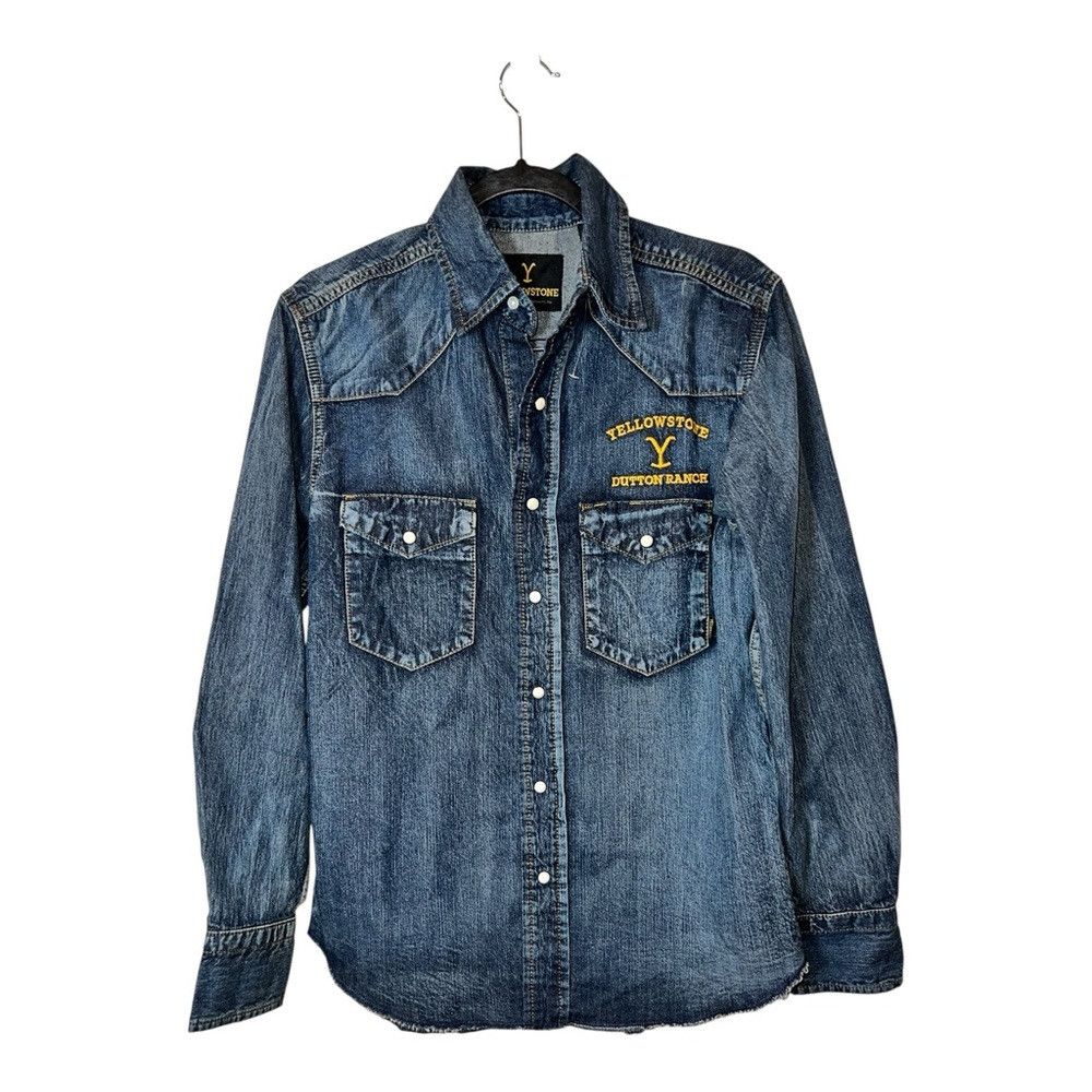 Other Yellowstone Dutton Ranch Western Denim Shirt Snap Button S Size US S / EU 44-46 / 1 - 2 Thumbnail