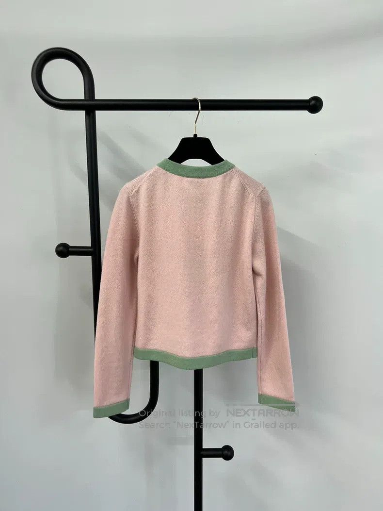 Chanel Chanel 24C pink green edge four-pocket knitted cardigan co Size XXS / US 00 / IT 34 - 2 Thumbnail