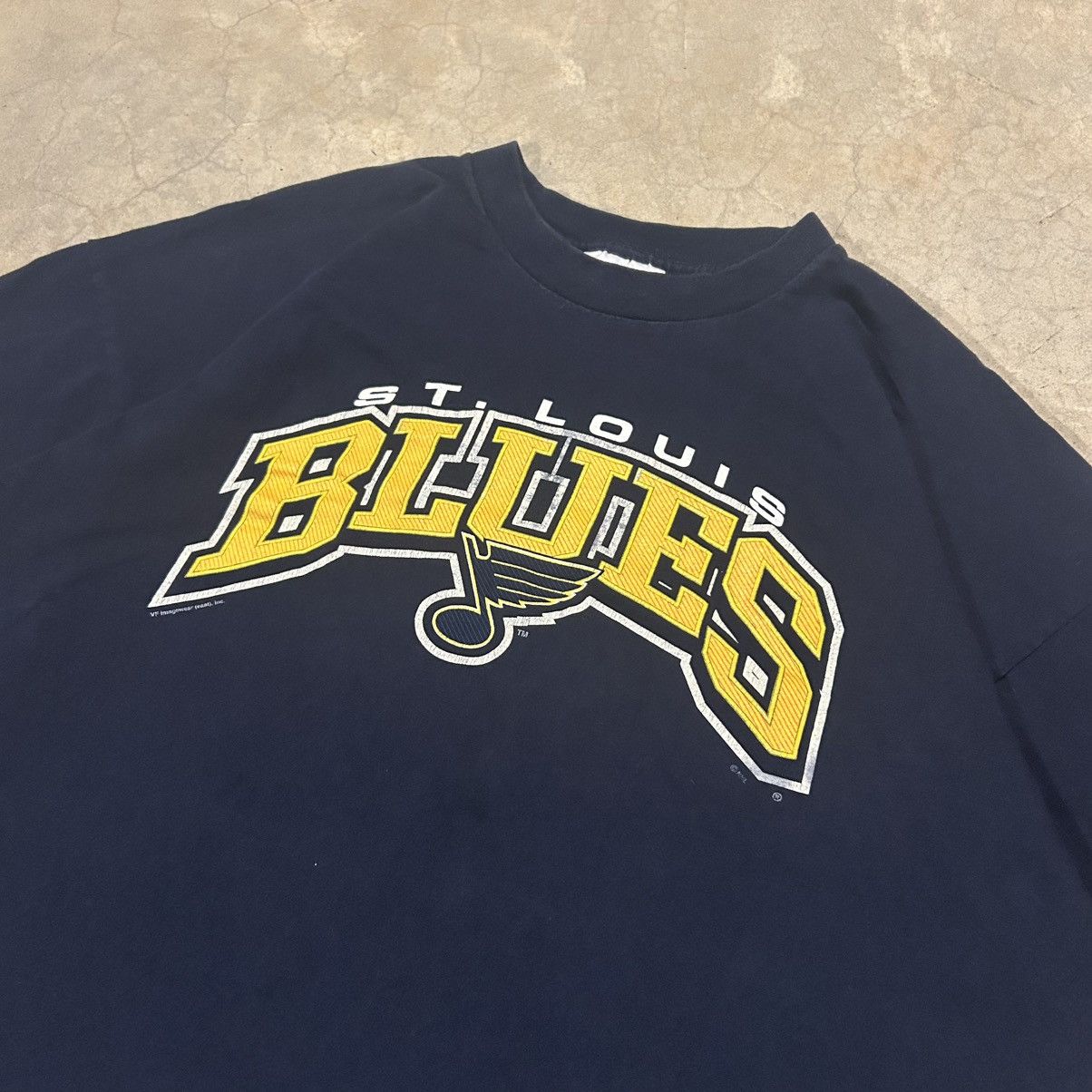 NHL Vintage 1990s St Louis Blues NHL Hockey Team Tee Baggy Navy Size US XXL / EU 58 / 5 - 3 Thumbnail